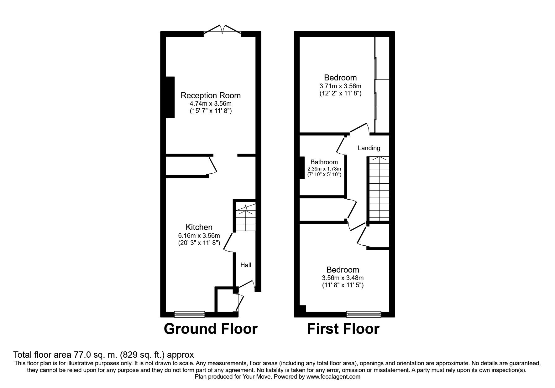 Floorplan of 2 bedroom Mid Terrace House to rent, Durham Rise, London, SE18