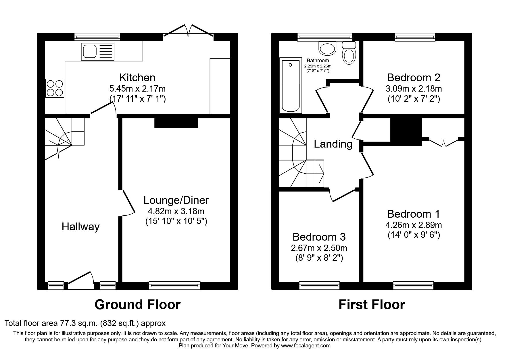 Floorplan of 3 bedroom Mid Terrace House to rent, Church Manorway, London, SE2