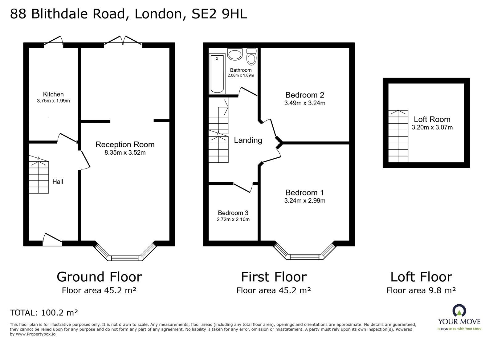 Floorplan of 3 bedroom Mid Terrace House for sale, Blithdale Road, London, SE2