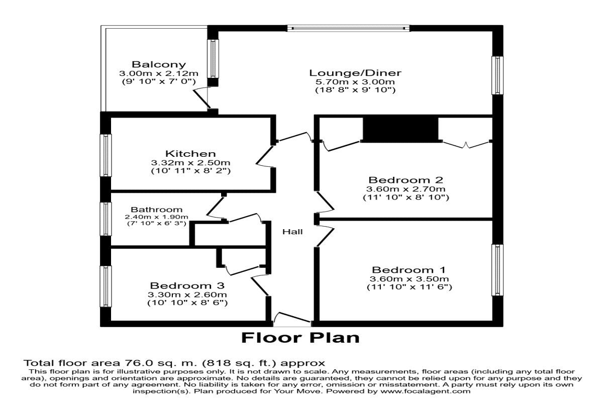 Floorplan of 3 bedroom  Flat for sale, New Road, London, SE2