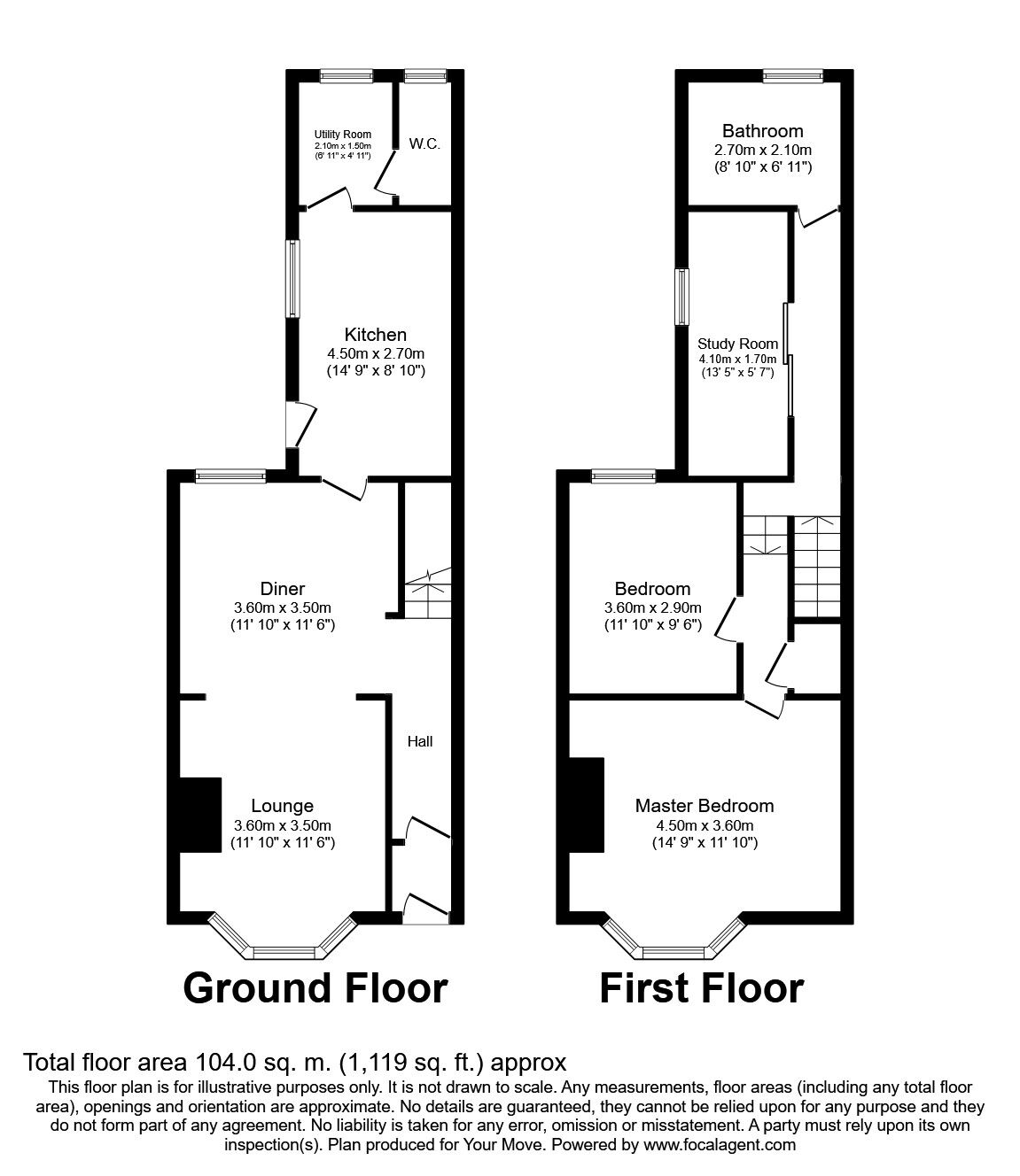 Floorplan of 3 bedroom Mid Terrace House for sale, Abbey Wood Road, London, SE2