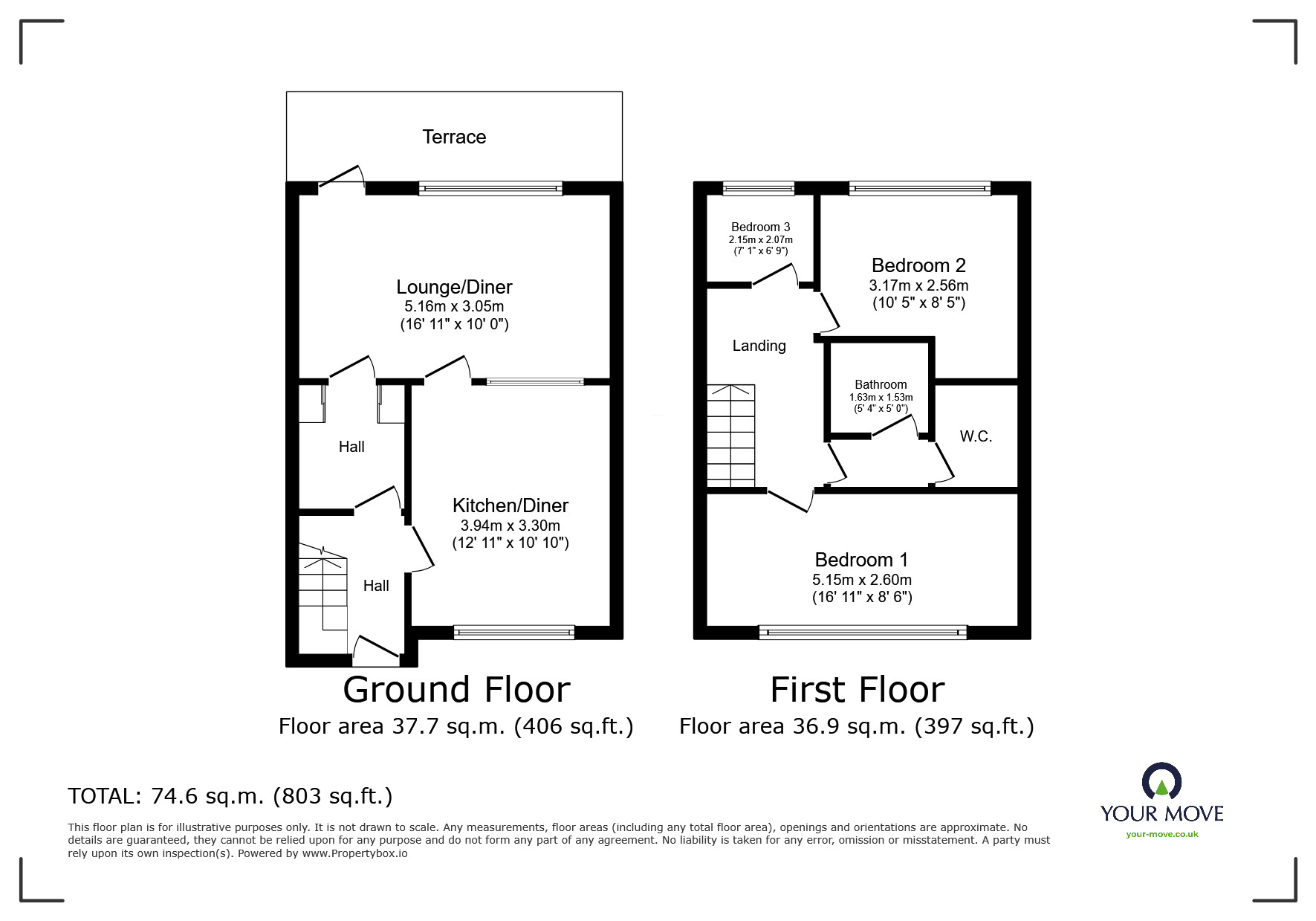 Floorplan of 3 bedroom  Flat for sale, Maran Way, Erith, DA18