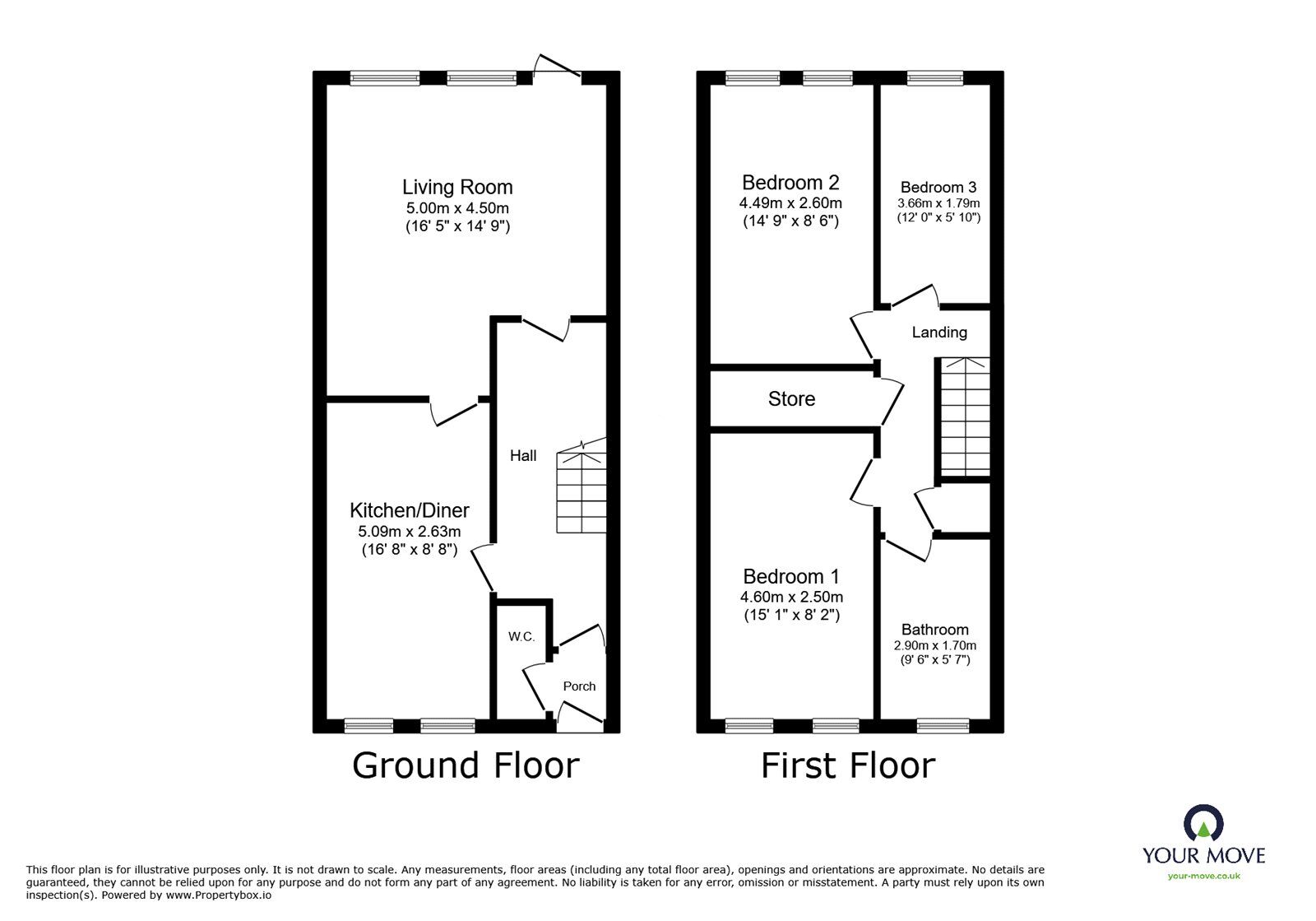 Floorplan of 3 bedroom Mid Terrace House for sale, Fieldfare Road, London, SE28