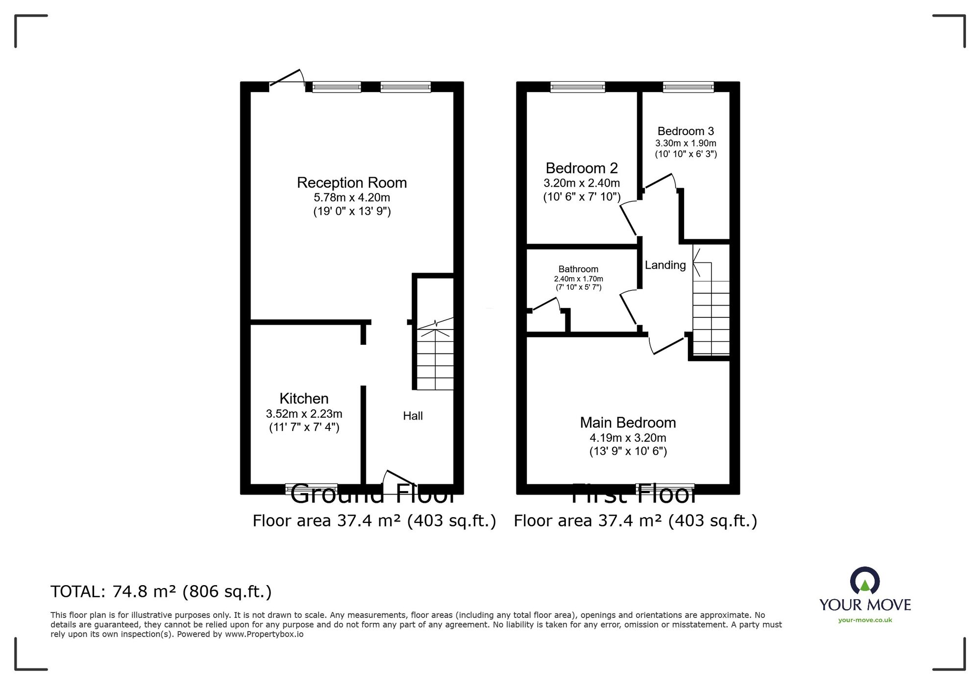 Floorplan of 3 bedroom Mid Terrace House for sale, Bledlow Close, London, SE28