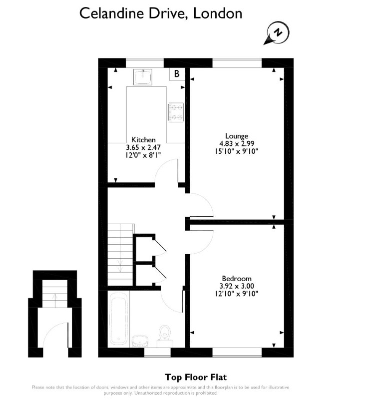 Floorplan of 1 bedroom  Flat for sale, Celandine Drive, London, SE28