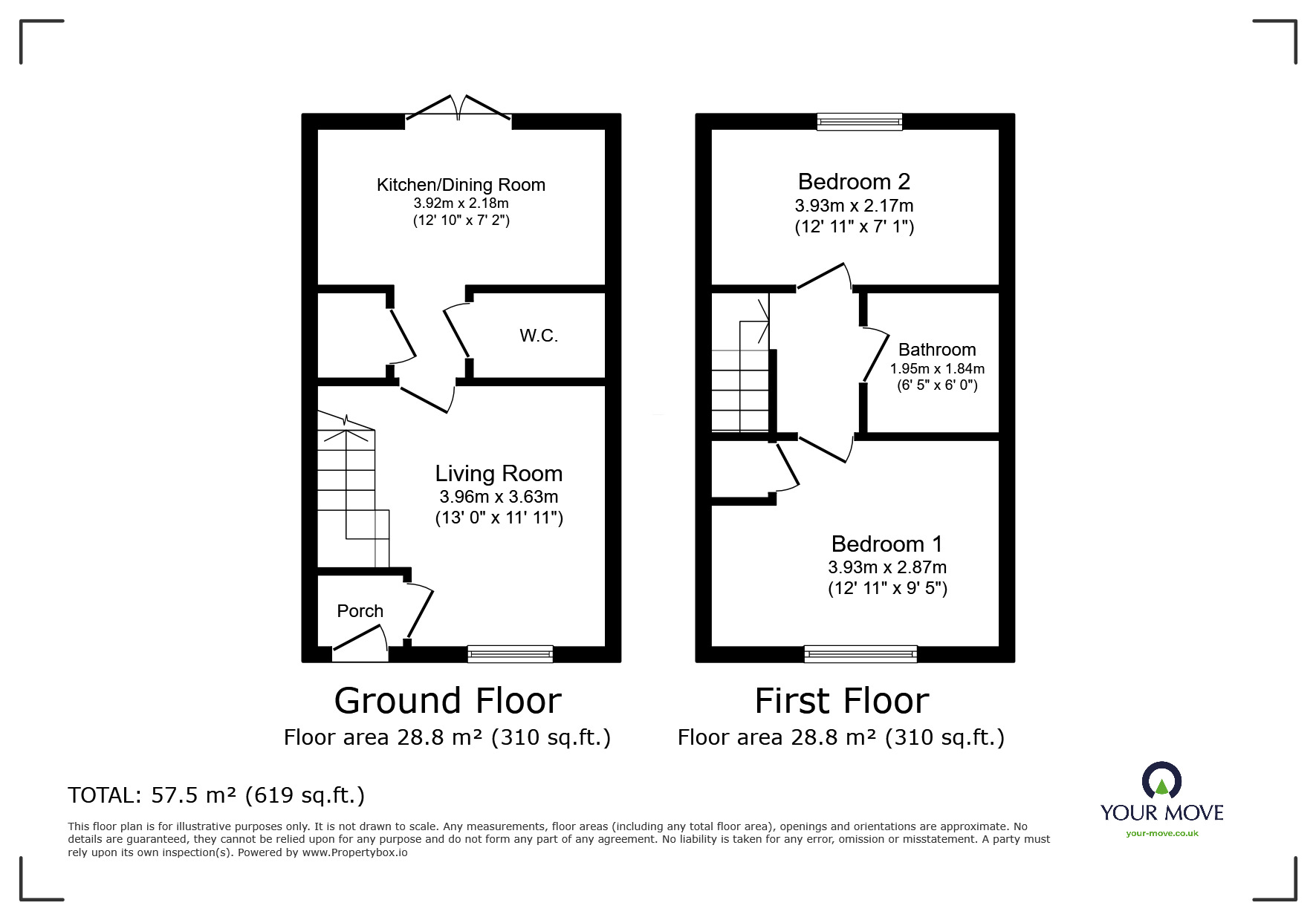 Floorplan of 2 bedroom Mid Terrace House for sale, Parish Road, Royston, South Yorkshire, S71