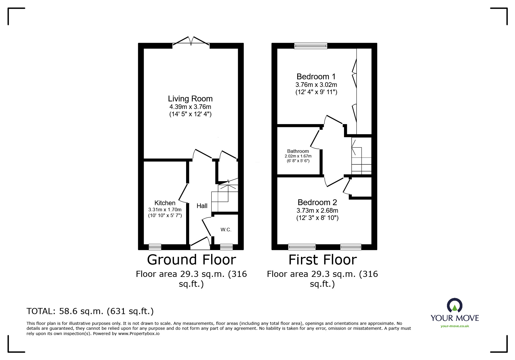 Floorplan of 2 bedroom Semi Detached House for sale, Ashleigh Vale, Barnsley, South Yorkshire, S70