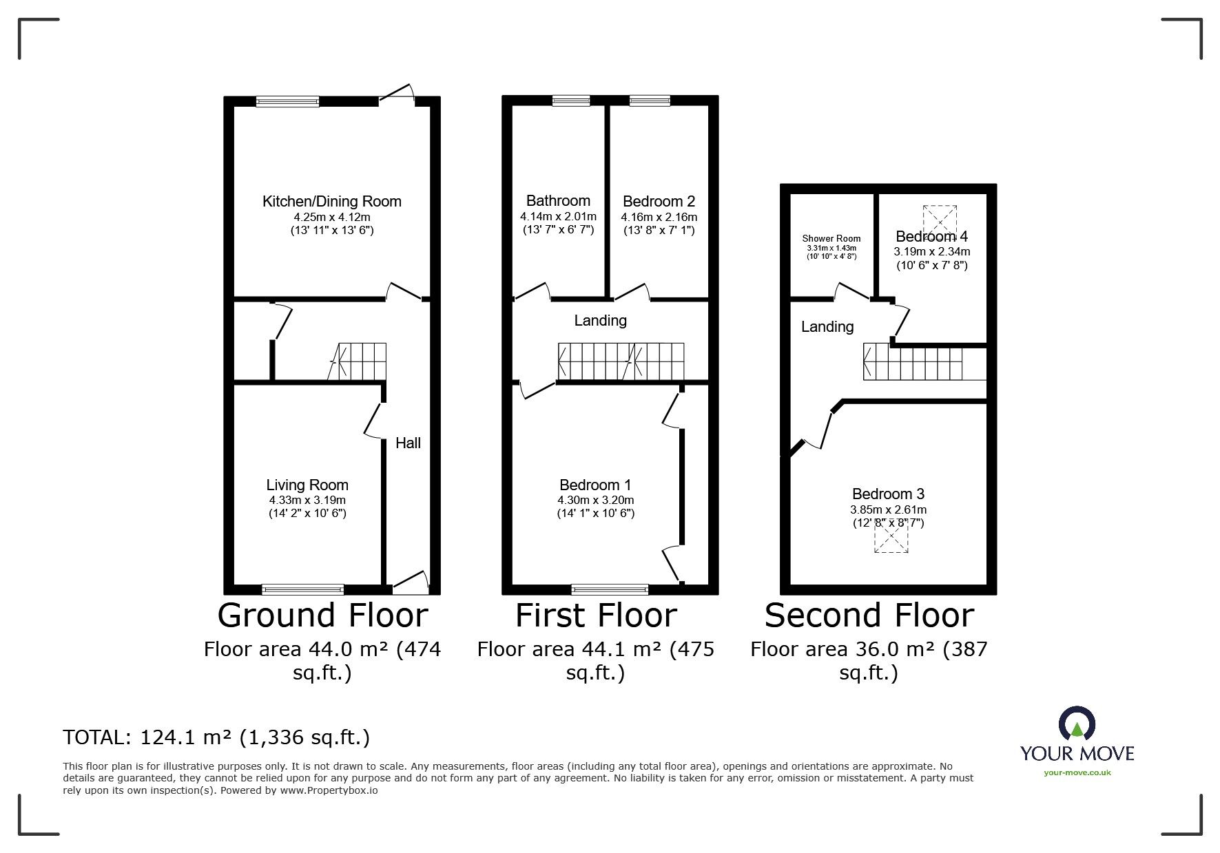 Floorplan of 4 bedroom Mid Terrace House for sale, Wood View Lane, Barnsley, South Yorkshire, S75