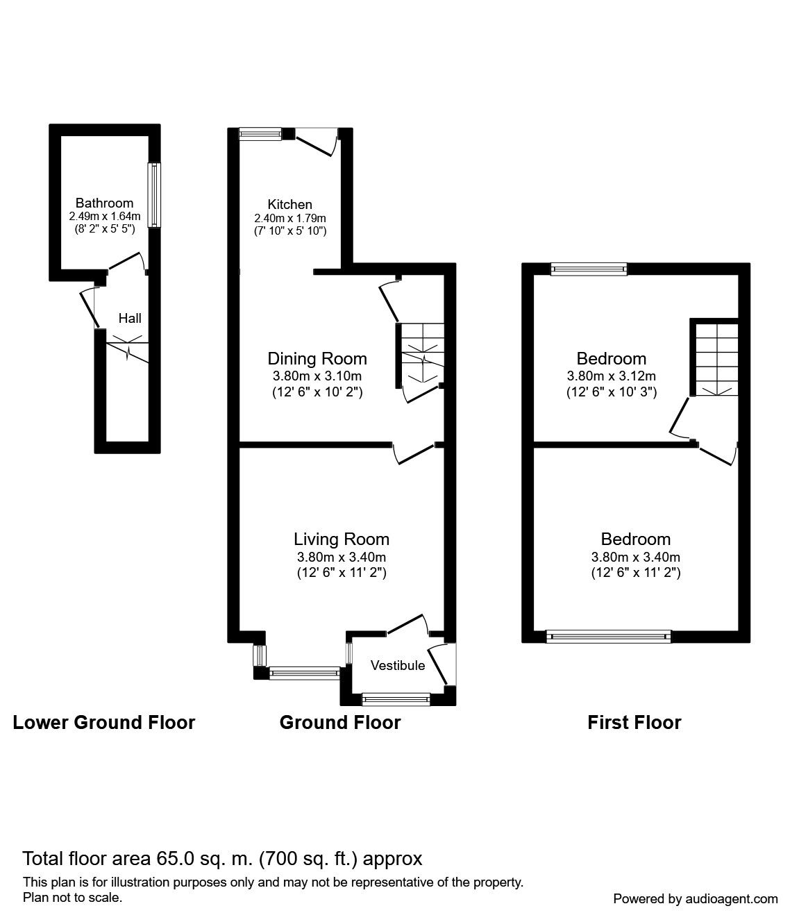 Floorplan of 2 bedroom Semi Detached House to rent, Warner Place, Barnsley, South Yorkshire, S75