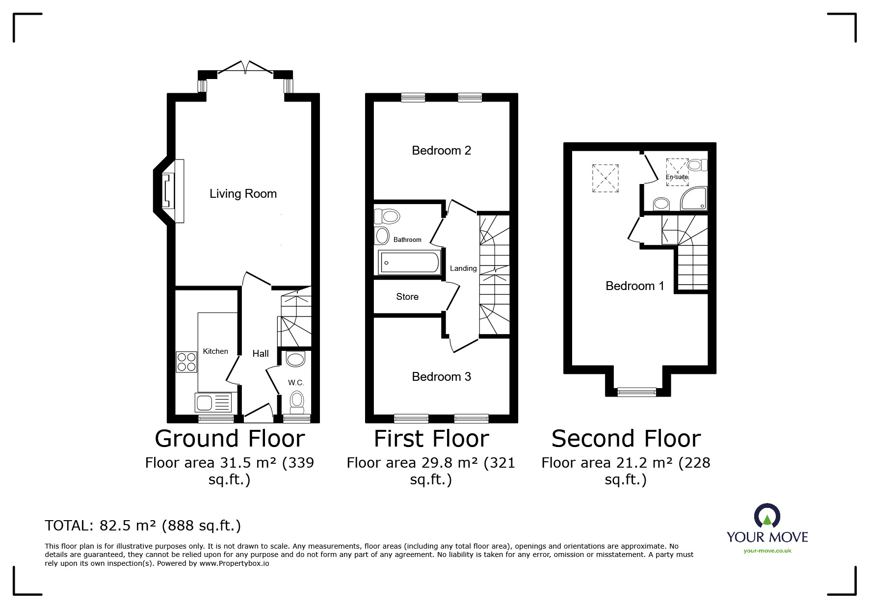 Floorplan of 3 bedroom End Terrace House for sale, Northcroft, Shafton, South Yorkshire, S72