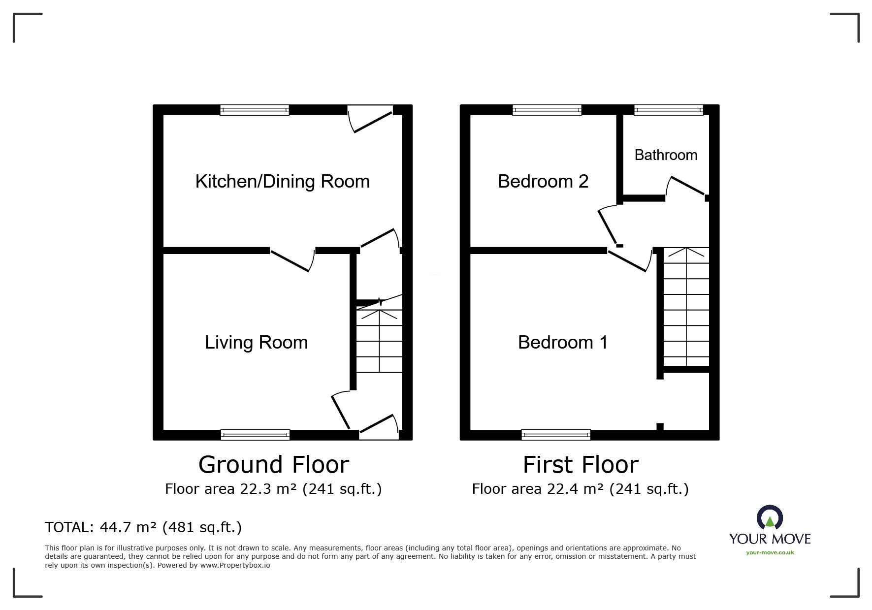 Floorplan of 2 bedroom Mid Terrace House for sale, Oak Road, Shafton, South Yorkshire, S72