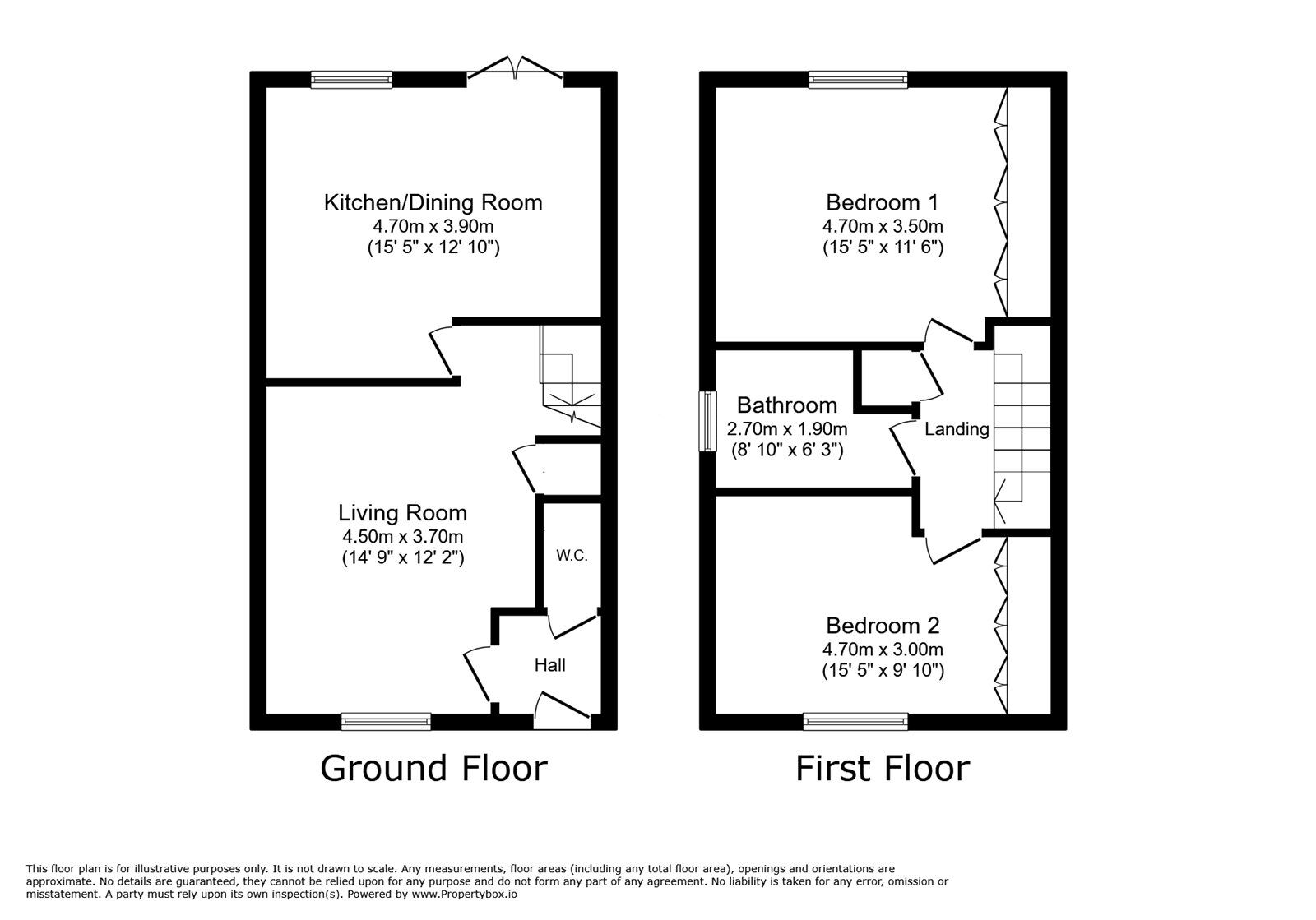 Floorplan of 2 bedroom Semi Detached House for sale, Mill View Gardens, Austrey, Warwickshire, CV9