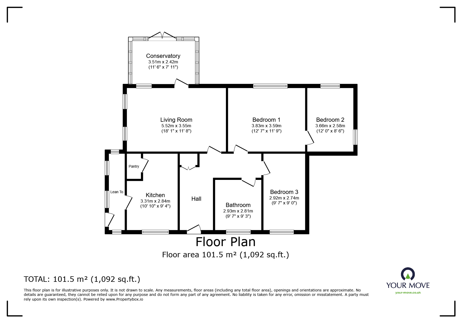 Floorplan of 3 bedroom Detached Bungalow for sale, Doncaster Road, Barnsley, South Yorkshire, S71