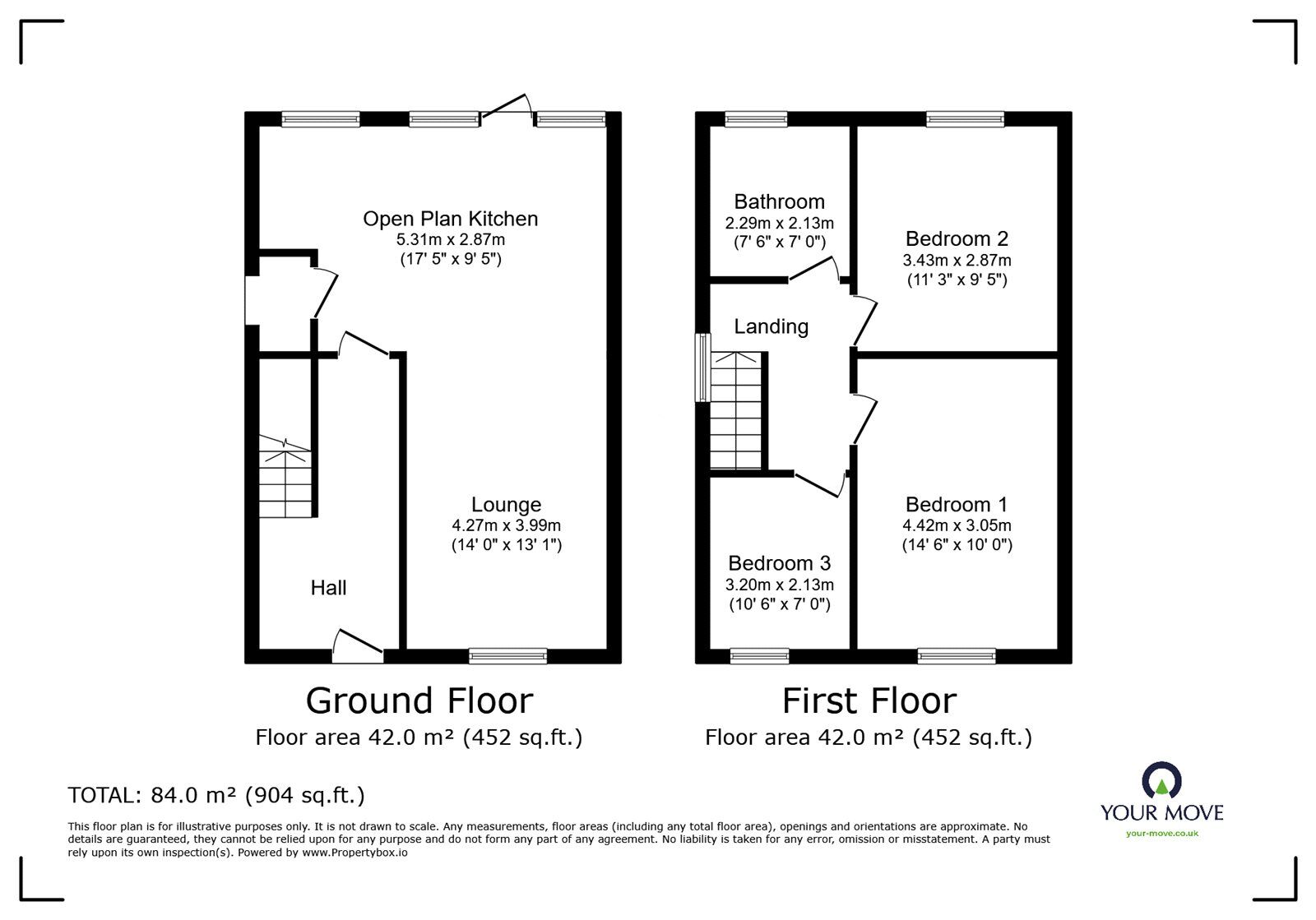 Floorplan of 3 bedroom Semi Detached House for sale, Benn Road, Bulkington, Warwickshire, CV12