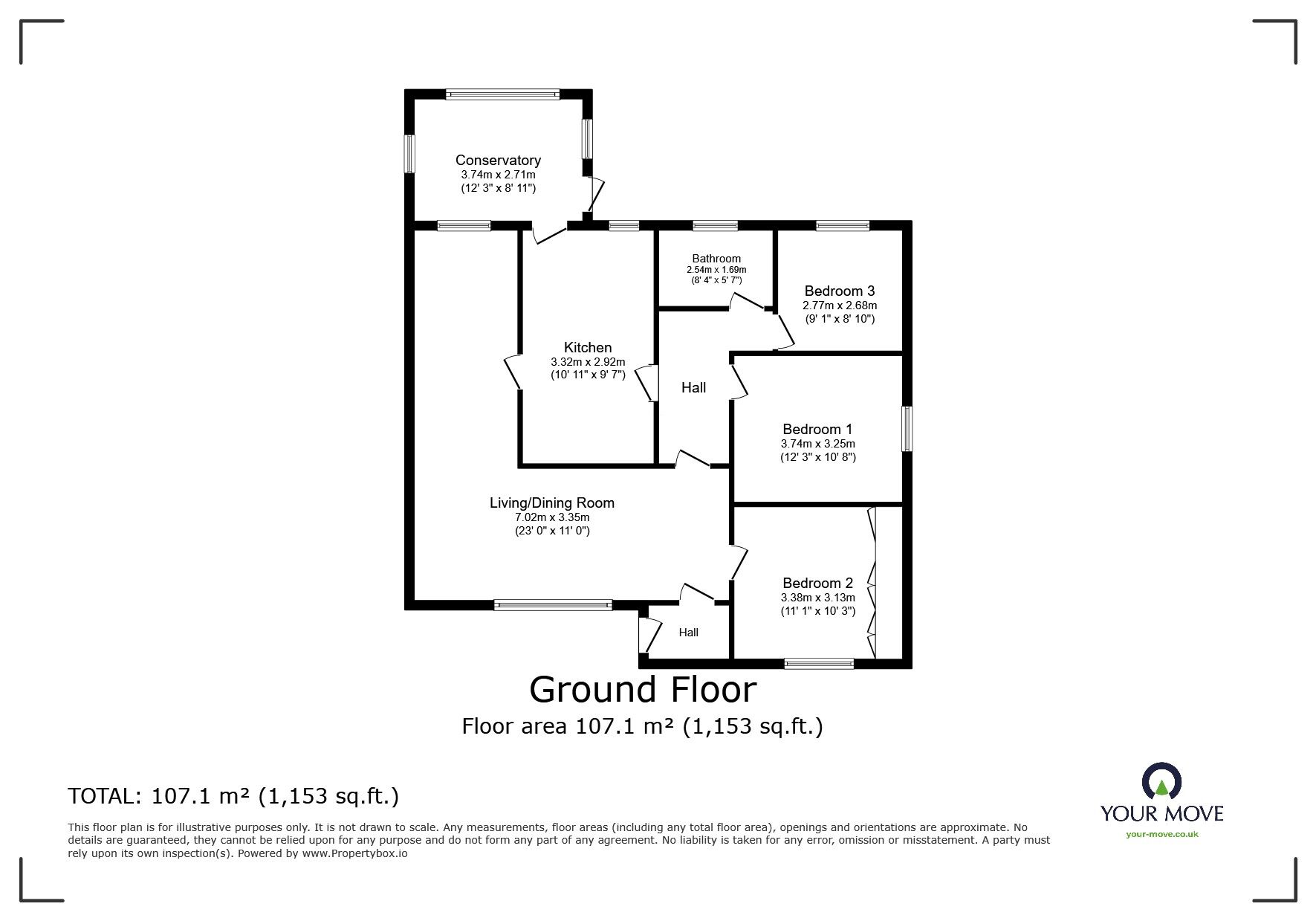 Floorplan of 3 bedroom Detached Bungalow for sale, Strafford Walk, Dodworth, South Yorkshire, S75