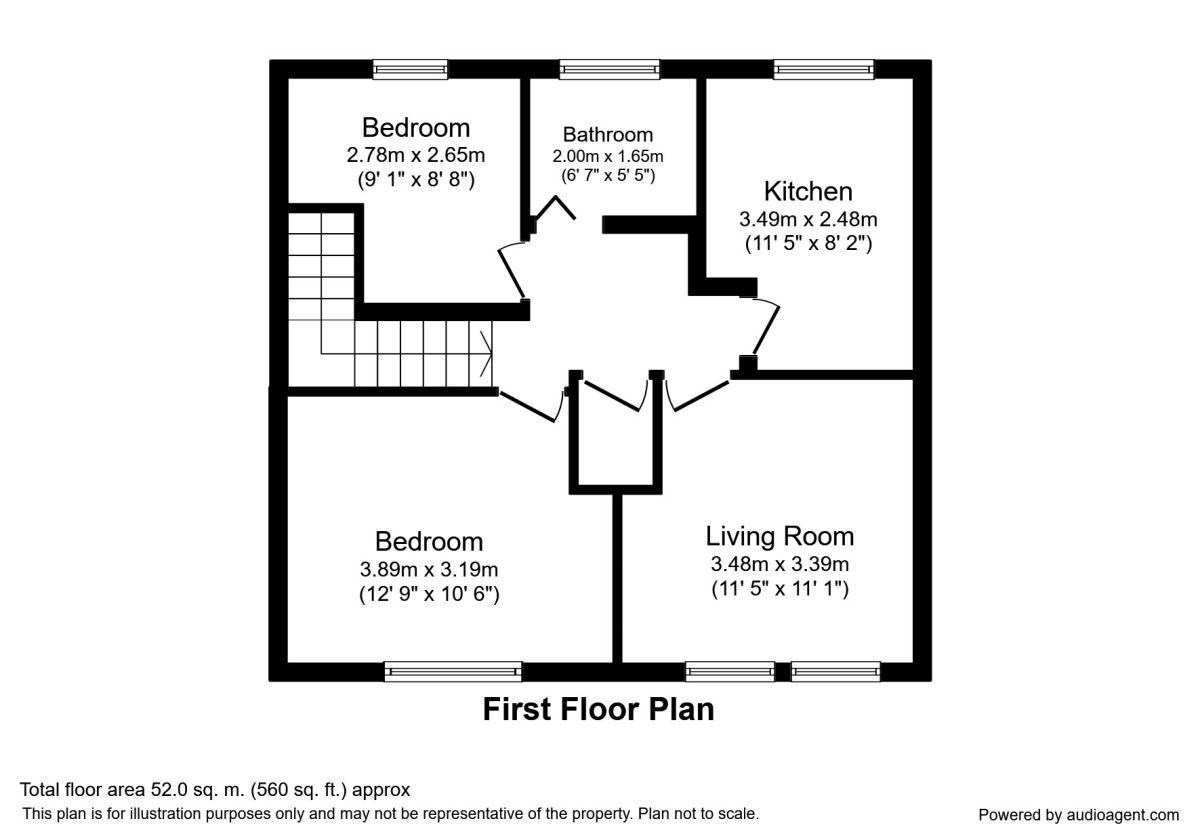 Floorplan of 2 bedroom  Flat to rent, Yewdale, Worsbrough, South Yorkshire, S70