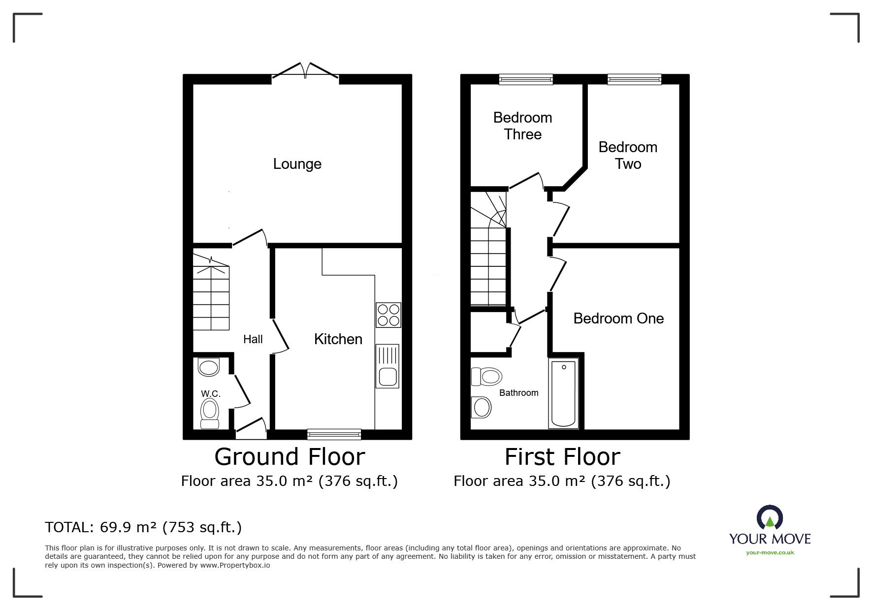 Floorplan of 3 bedroom Mid Terrace House to rent, Raymond Road, Barnsley, South Yorkshire, S70