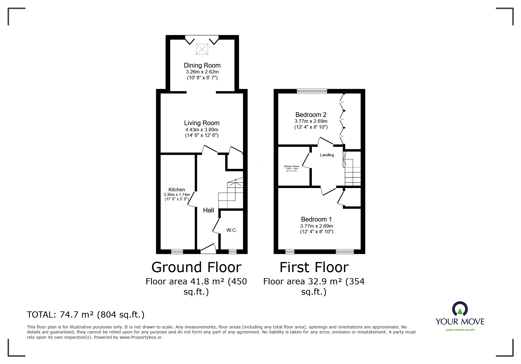 Floorplan of 2 bedroom Mid Terrace House for sale, Plumpton Park, Shafton, South Yorkshire, S72