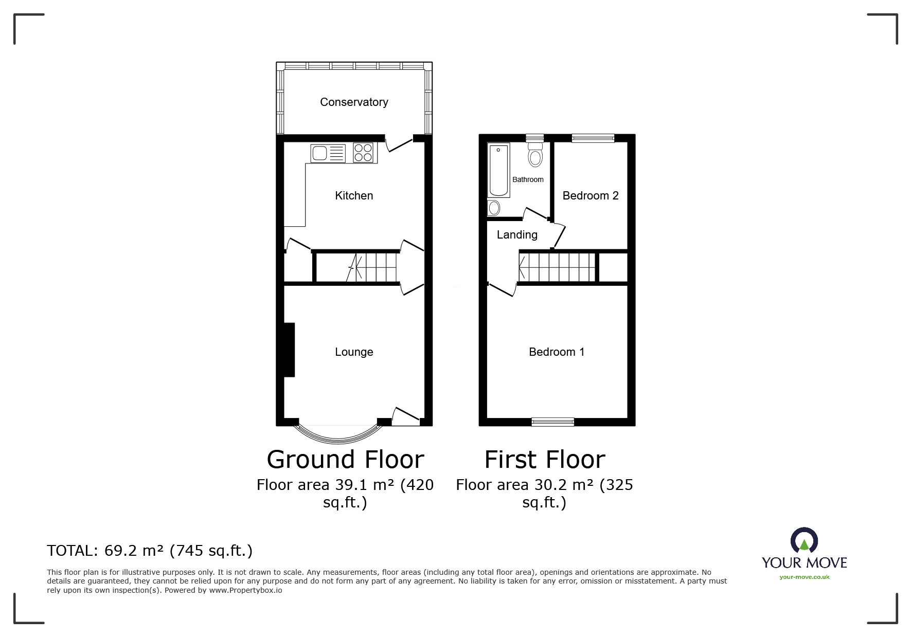 Floorplan of 2 bedroom Semi Detached House to rent, Doncaster Road, Darfield, South Yorkshire, S73