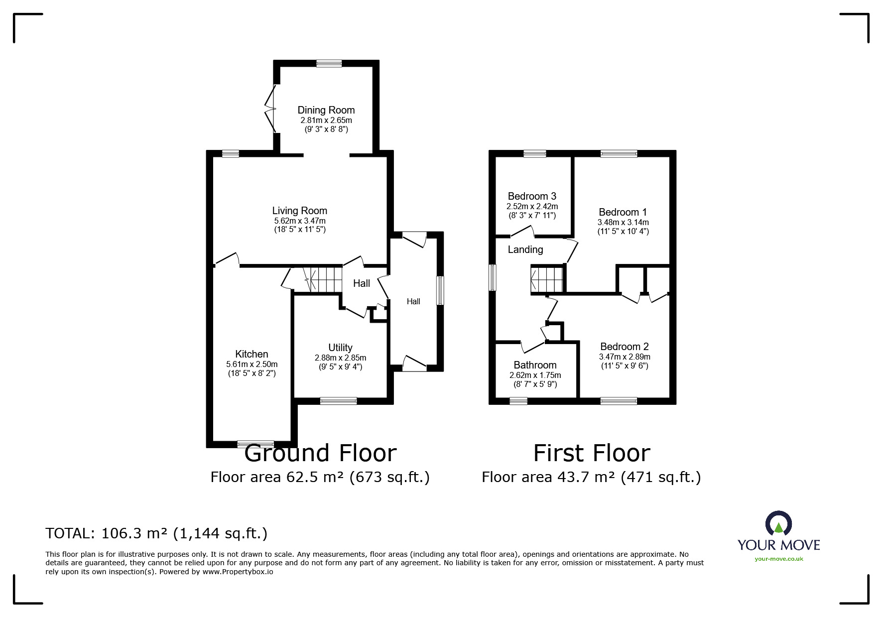 Floorplan of 3 bedroom Detached House for sale, The Walk, Birdwell, South Yorkshire, S70