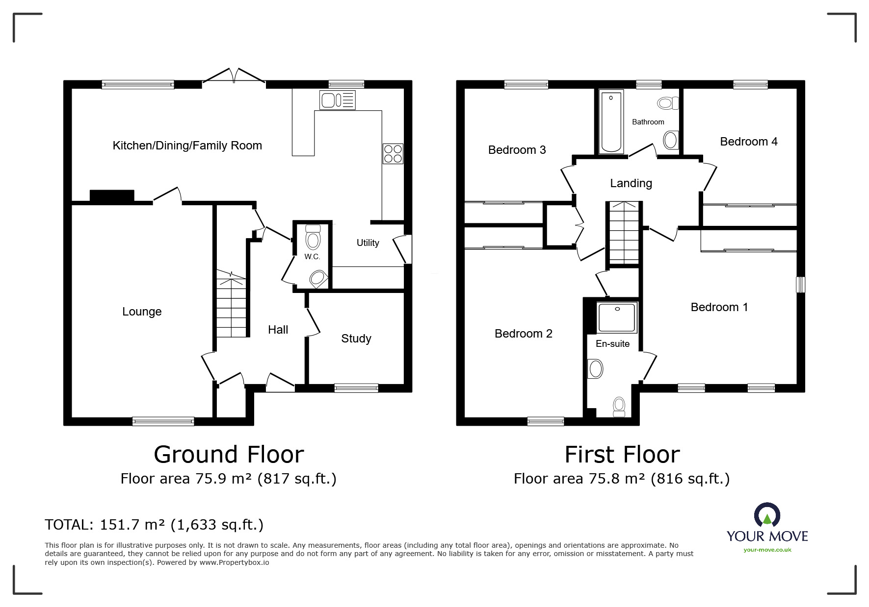 Floorplan of 4 bedroom Detached House for sale, Ring Farm Lane, Cudworth, South Yorkshire, S72