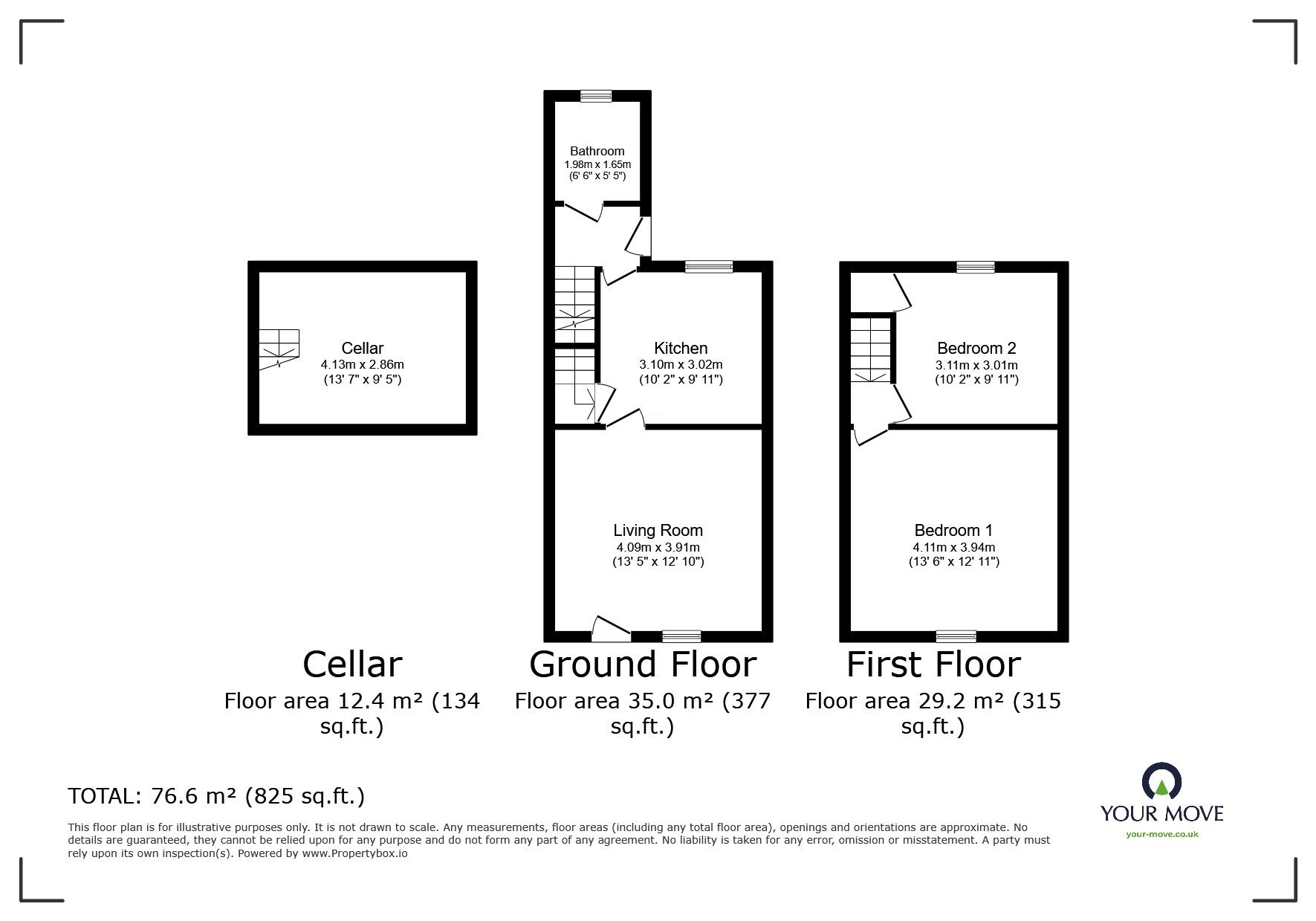 Floorplan of 2 bedroom Mid Terrace House for sale, Church Street, Jump, South Yorkshire, S74