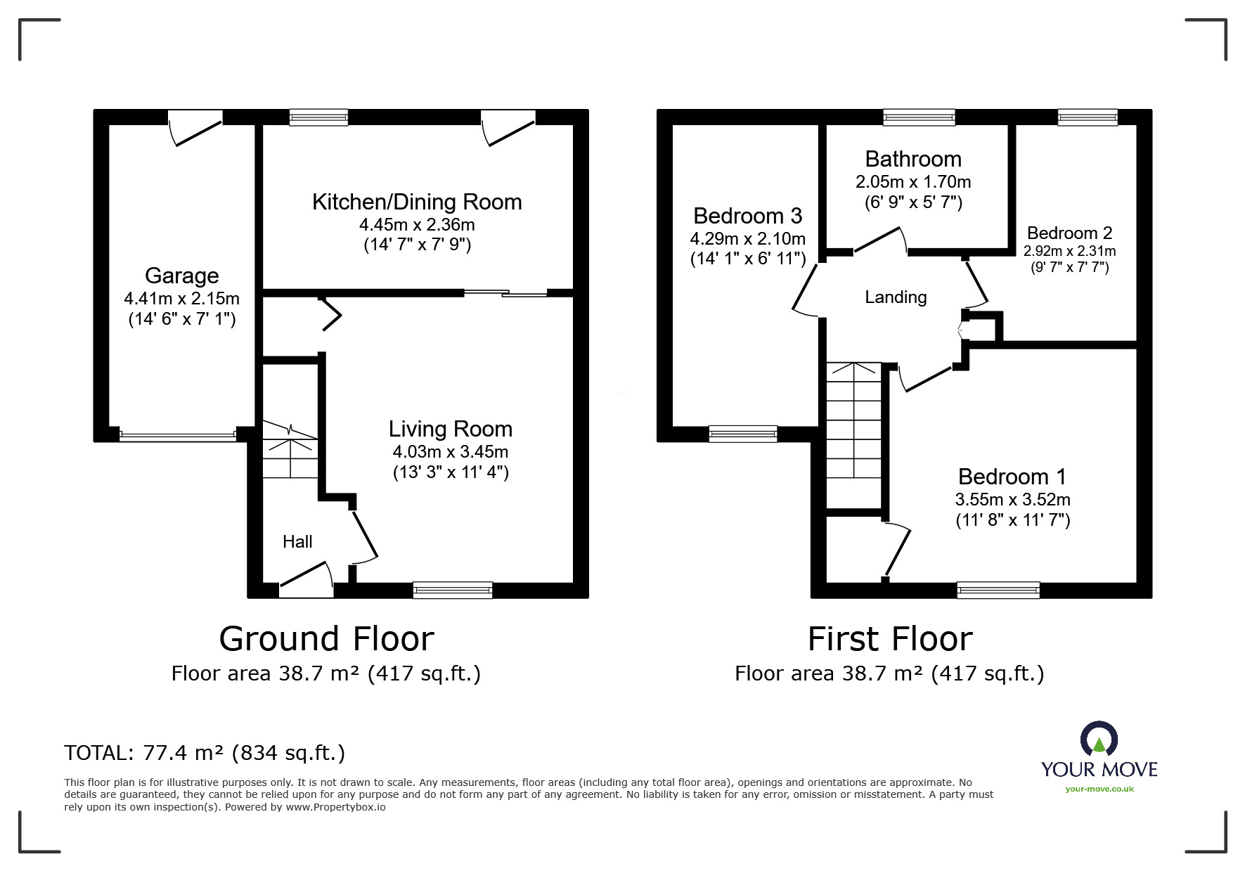 Floorplan of 3 bedroom Semi Detached House for sale, Silverstone Avenue, Cudworth, South Yorkshire, S72