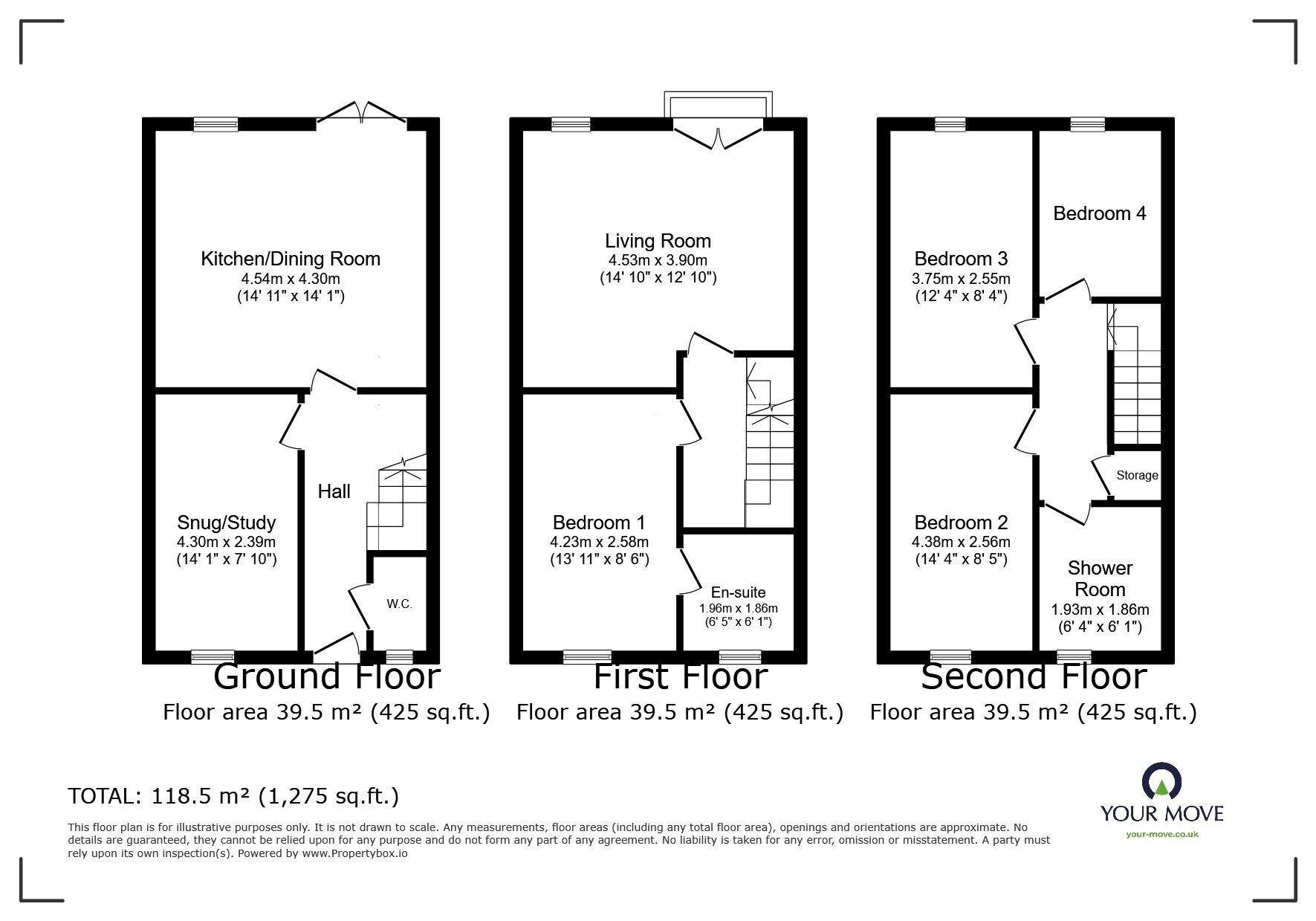 Floorplan of 4 bedroom Semi Detached House for sale, Haw Royd, Barnsley, South Yorkshire, S70