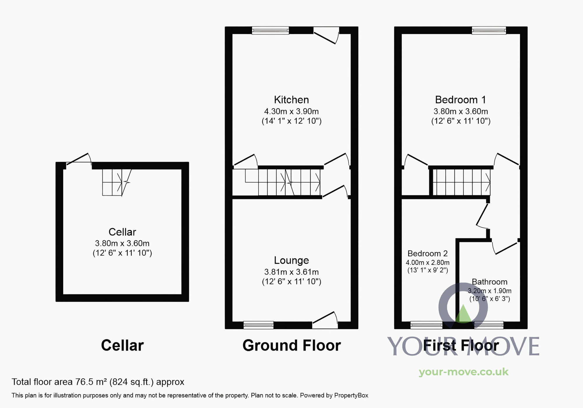 Floorplan of 2 bedroom Mid Terrace House to rent, Blenheim Road, Barnsley, South Yorkshire, S70