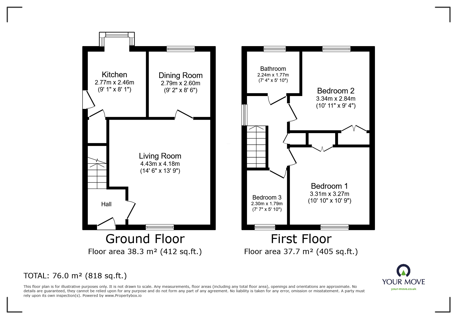 Floorplan of 3 bedroom Detached House for sale, Bodmin Court, Barnsley, South Yorkshire, S71