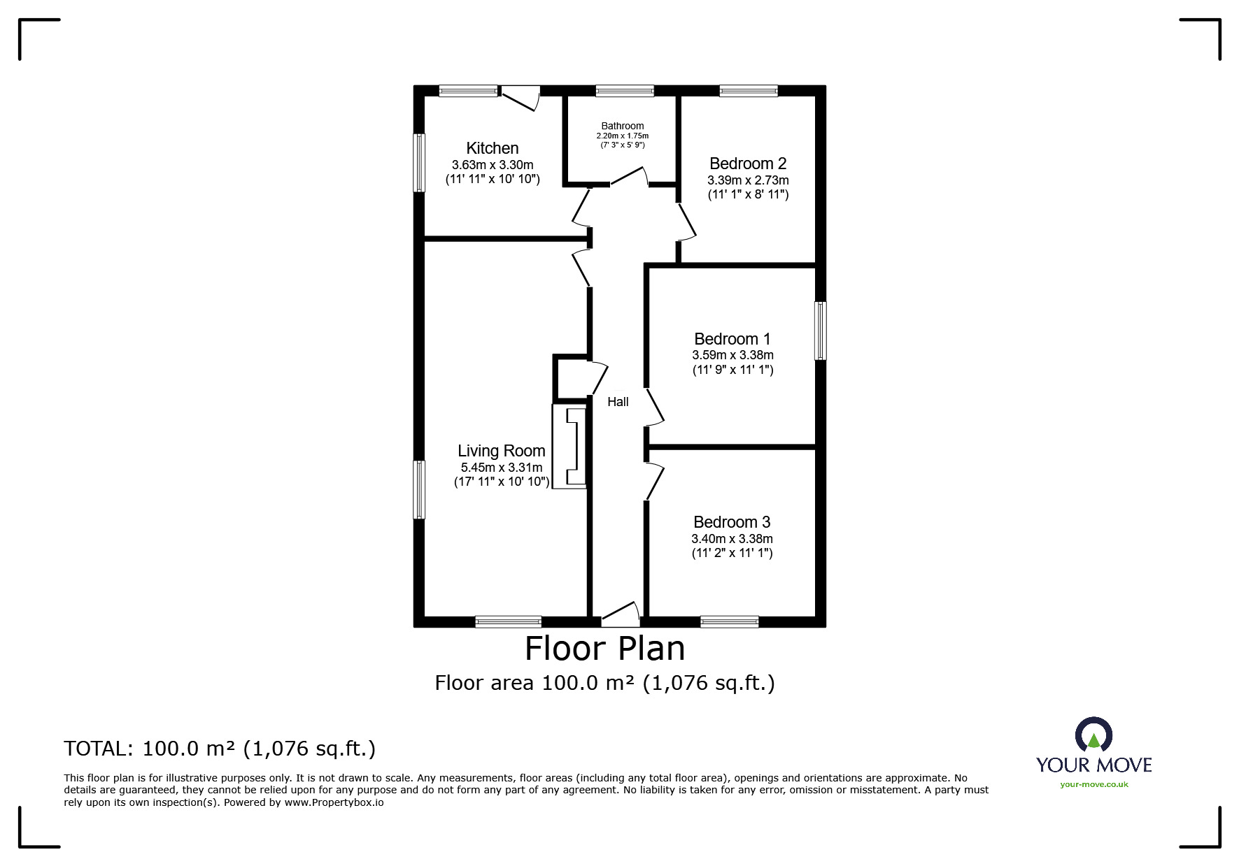 Floorplan of 3 bedroom Detached Bungalow for sale, Ashfield Close, Barnsley, South Yorkshire, S75