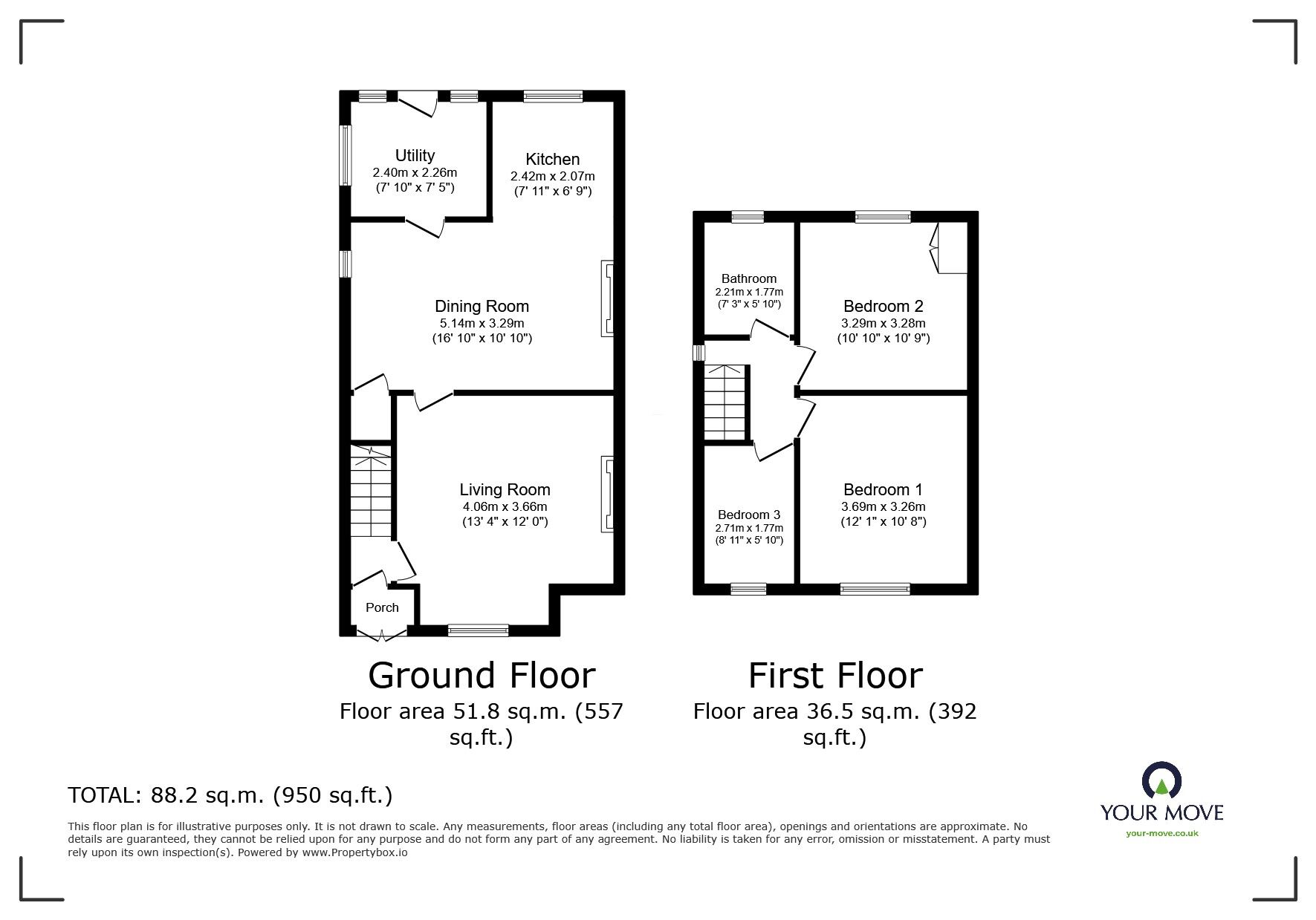 Floorplan of 3 bedroom Semi Detached House for sale, Rotherham Road, Barnsley, South Yorkshire, S71