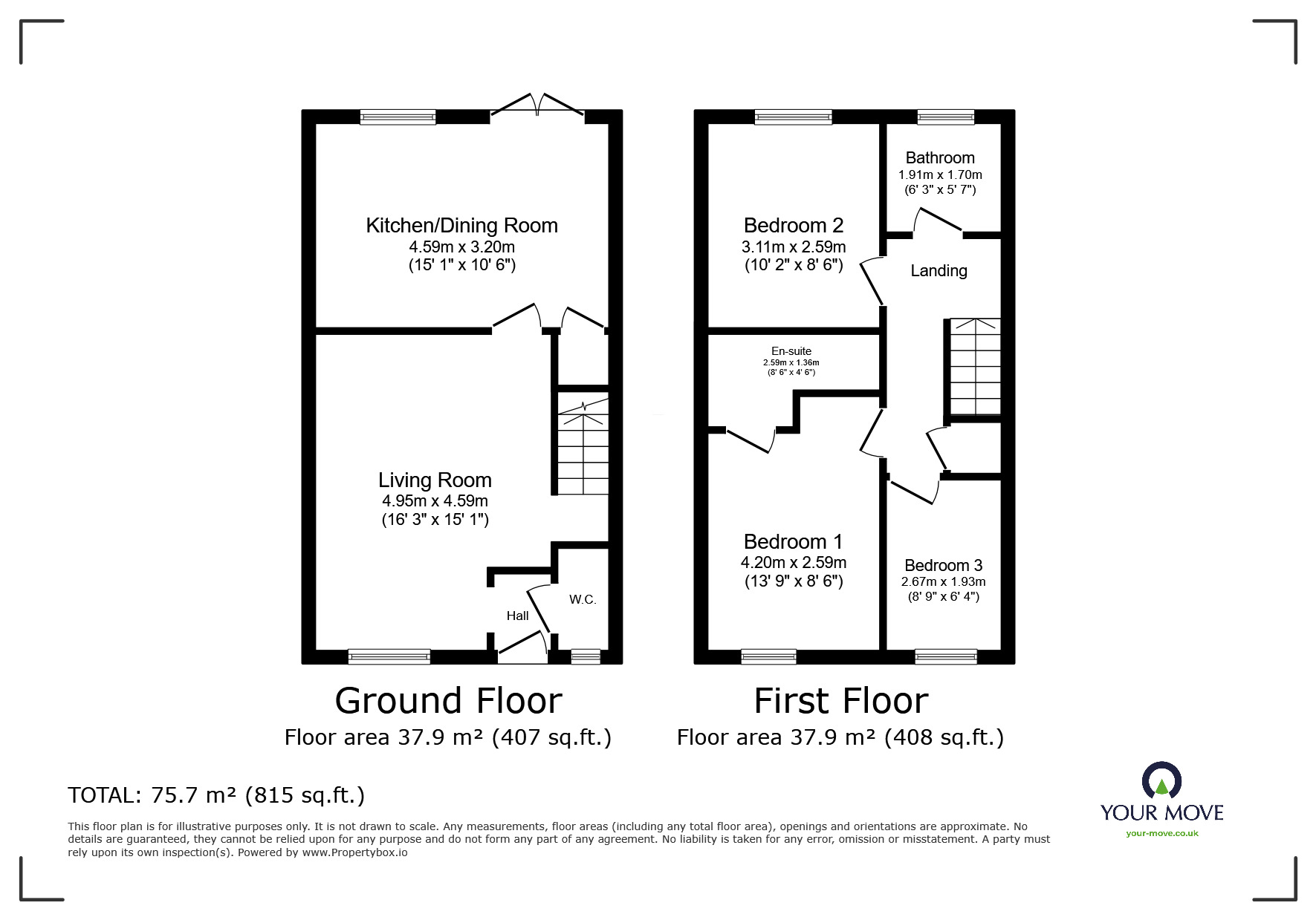 Floorplan of 3 bedroom Semi Detached House for sale, Ring Farm Crescent, Cudworth, South Yorkshire, S72