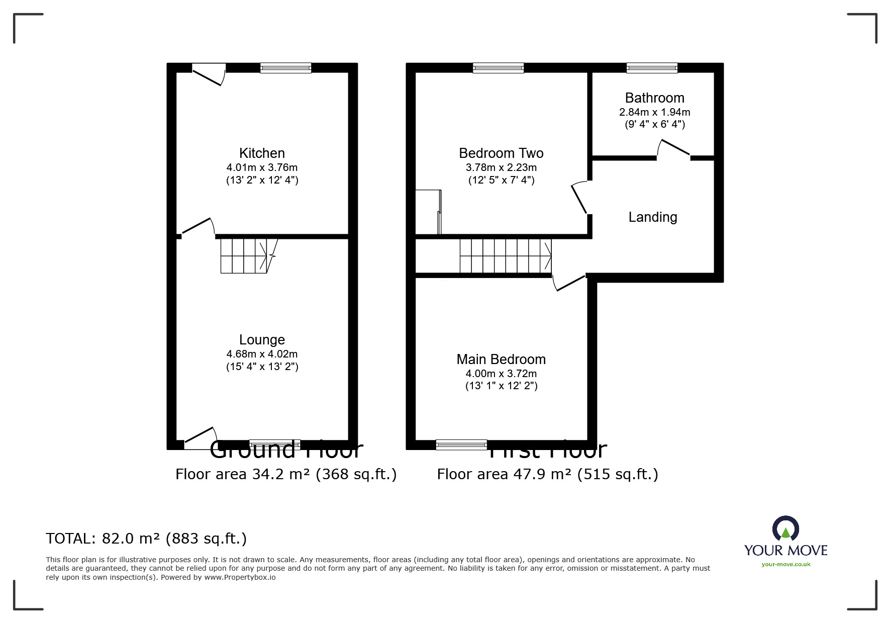 Floorplan of 2 bedroom Mid Terrace House to rent, Sandymount Road, Wath-upon-Dearne, South Yorkshire, S63