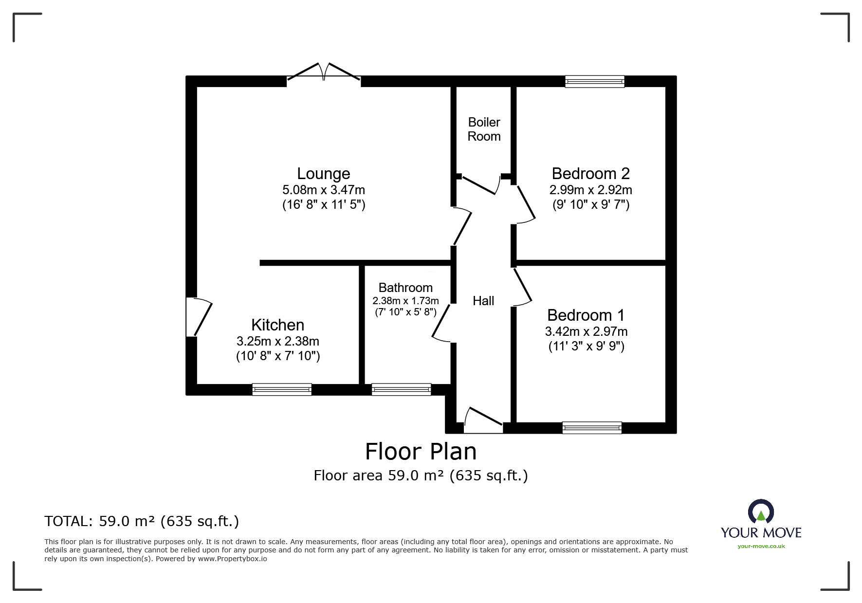 Floorplan of 2 bedroom Detached Bungalow for sale, Burton Road, Barnsley, South Yorkshire, S71