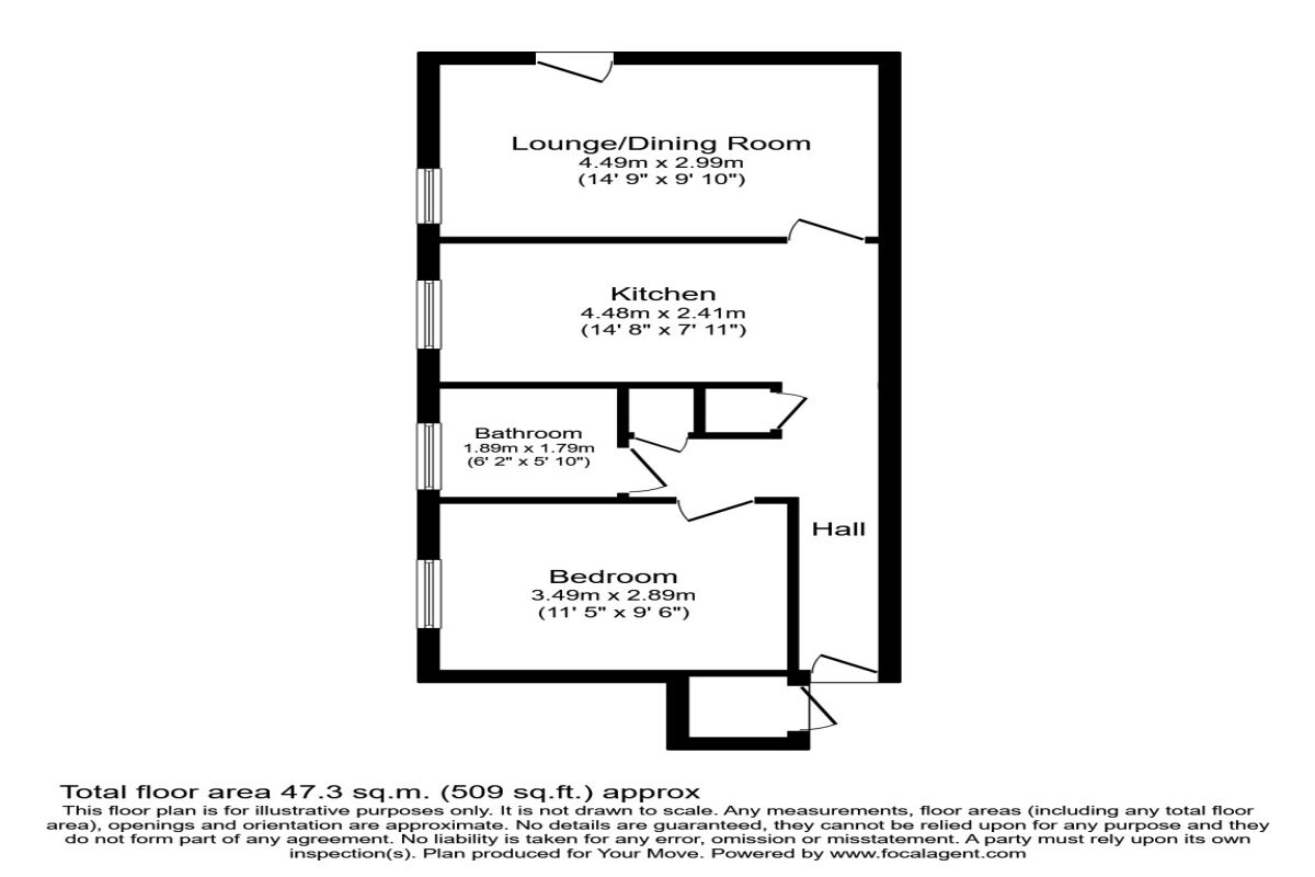 Floorplan of 1 bedroom  Flat to rent, Quilter Road, Basingstoke, Hampshire, RG22