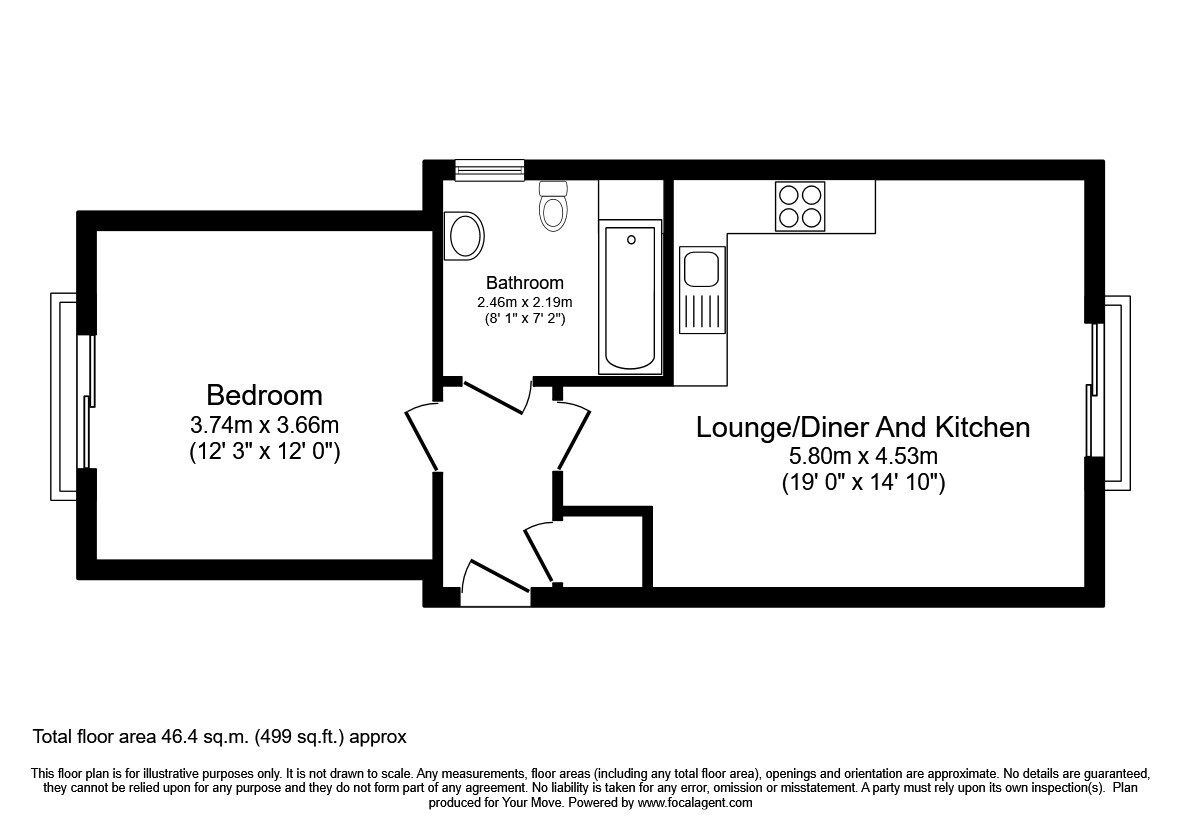 Floorplan of 1 bedroom  Flat for sale, Plough House, Harrow Close, Bedfordshire, MK42