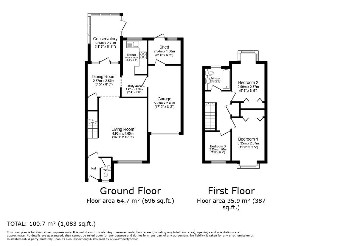 Floorplan of 3 bedroom Detached House for sale, Warden Abbey, Bedford, Bedfordshire, MK41