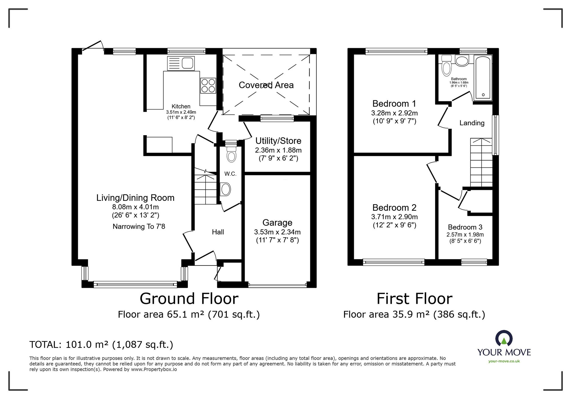 Floorplan of 3 bedroom Detached House for sale, Hamble Road, Bedford, Bedfordshire, MK41