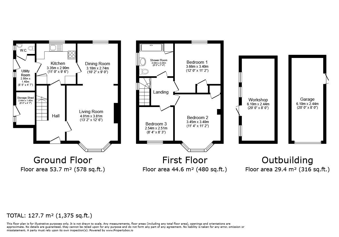 Floorplan of 3 bedroom Semi Detached House for sale, Highbury Grove, Clapham, Bedfordshire, MK41