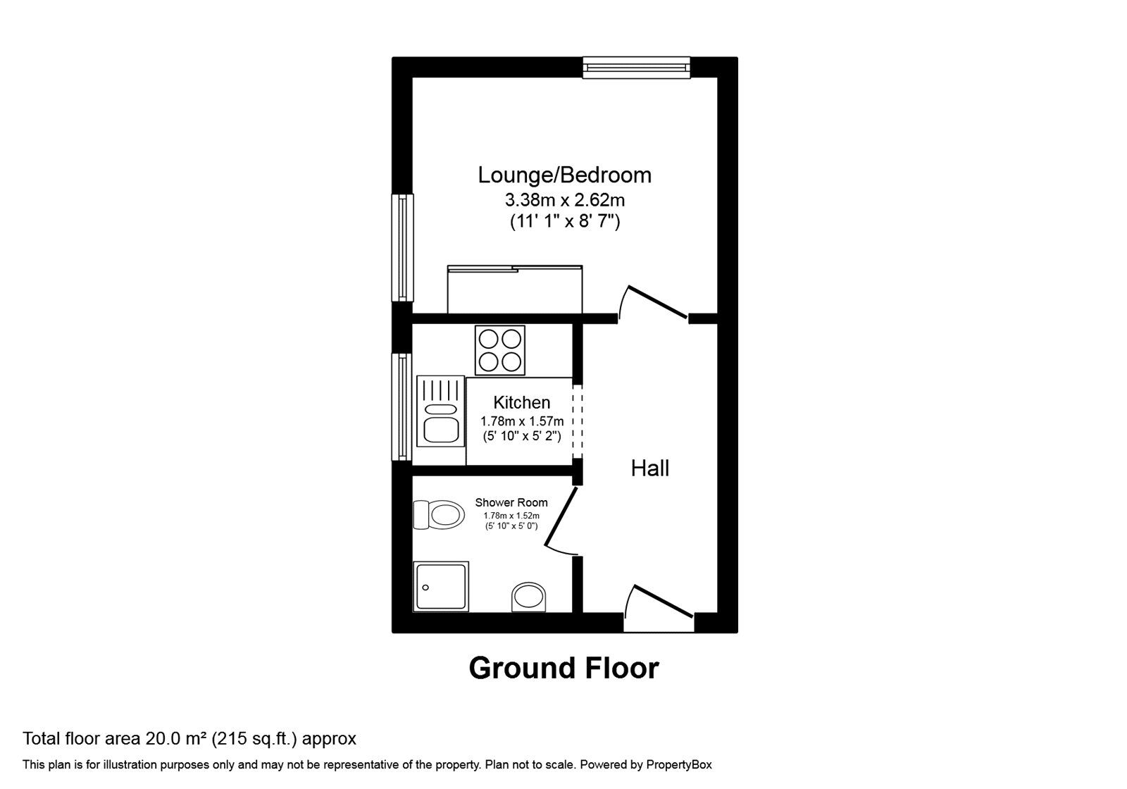 Floorplan of 1 bedroom  Flat to rent, Bedford Road, Kempston, Bedfordshire, MK42