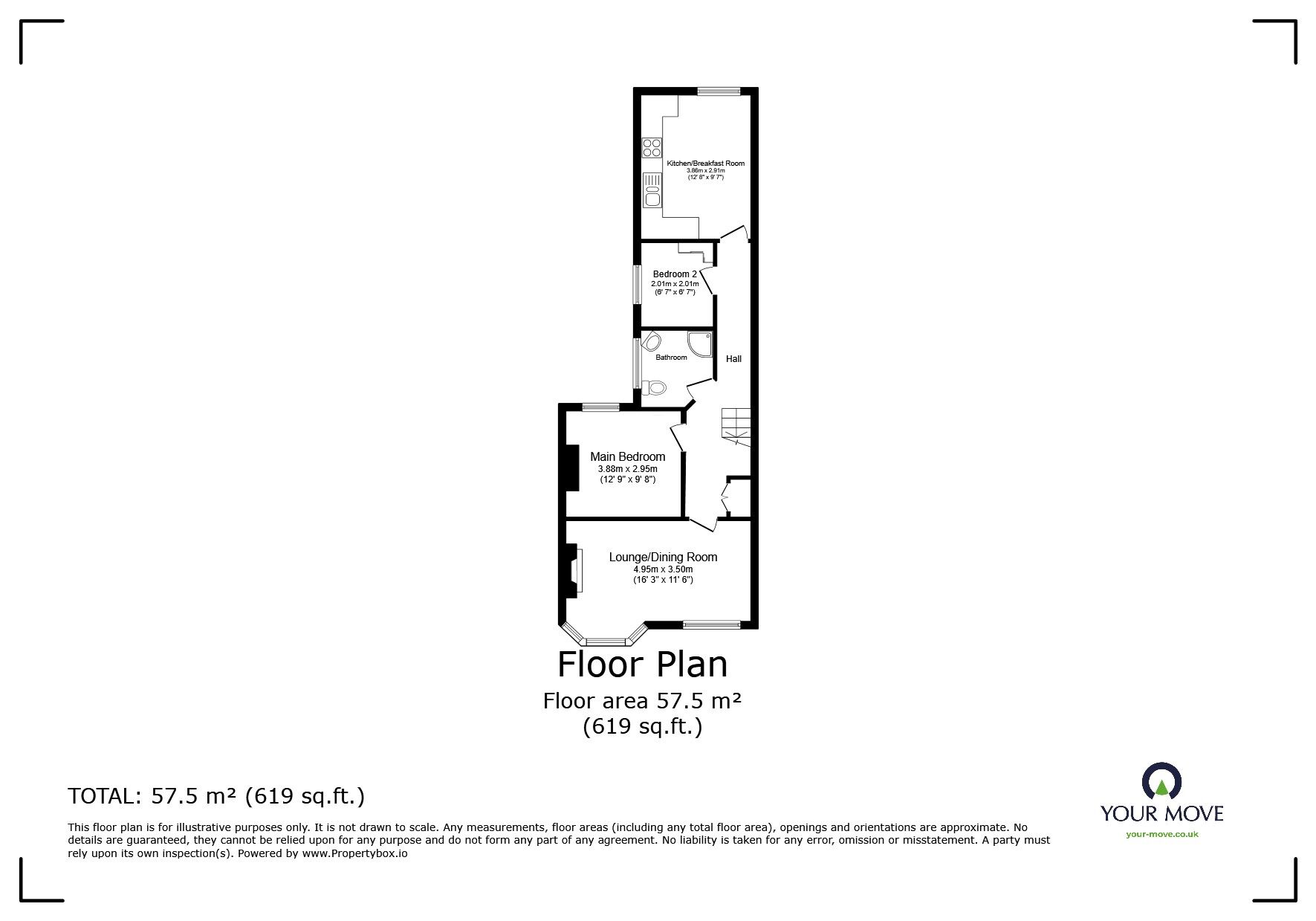 Floorplan of 2 bedroom  Flat to rent, Castle Road, Bedford, Bedfordshire, MK40