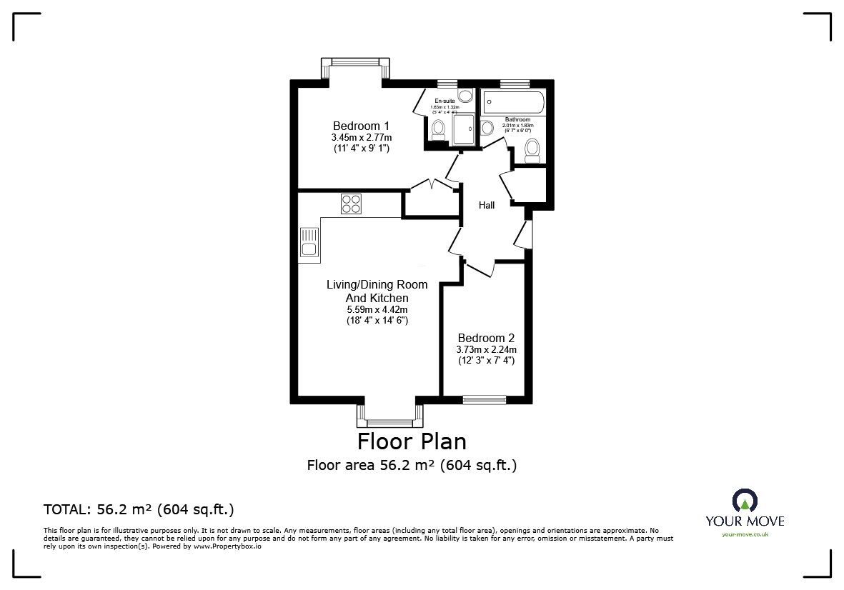 Floorplan of 2 bedroom  Flat for sale, Milton Road, Clapham, Bedfordshire, MK41