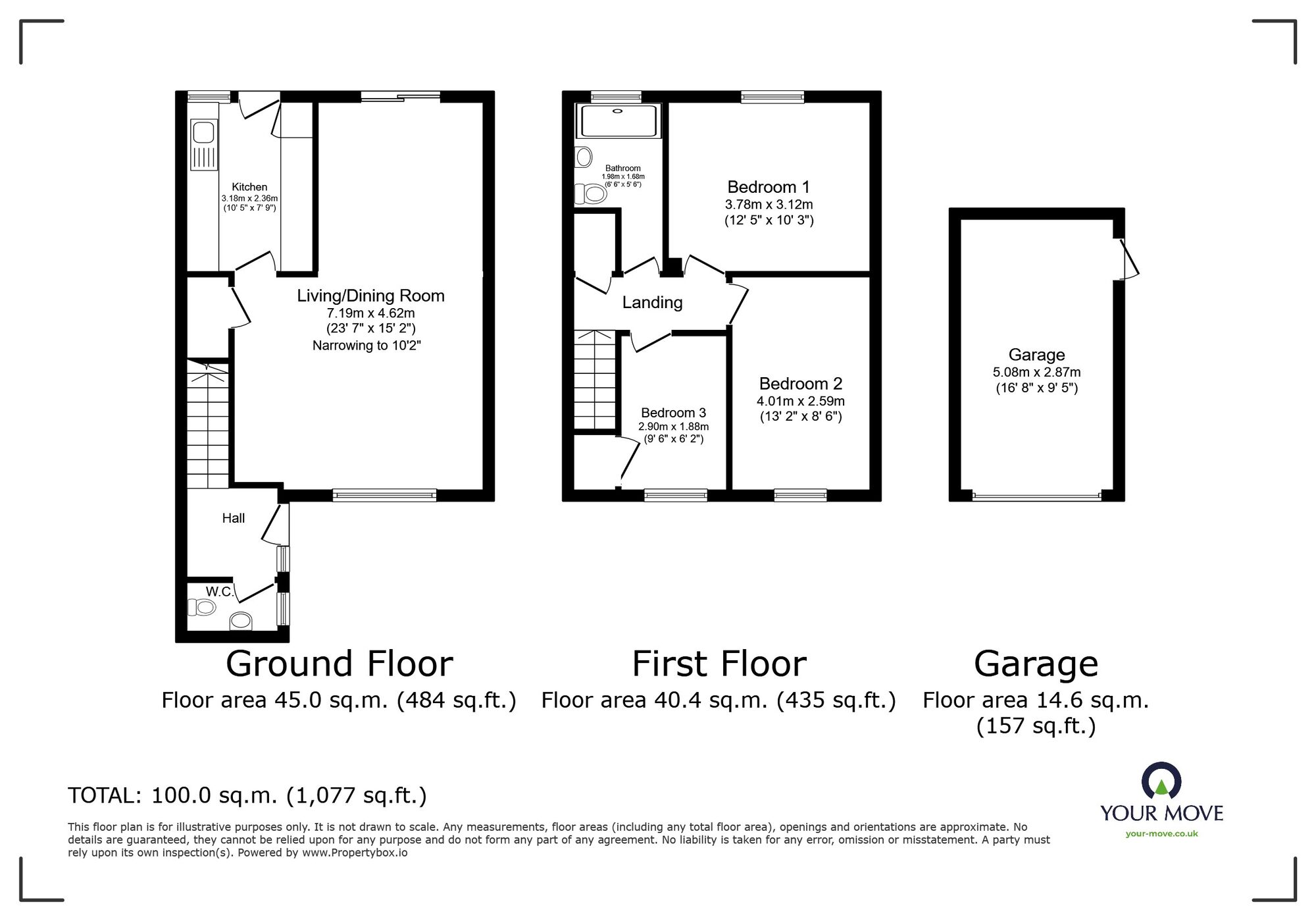 Floorplan of 3 bedroom Semi Detached House for sale, Boteler Gardens, Bedford, Bedfordshire, MK42