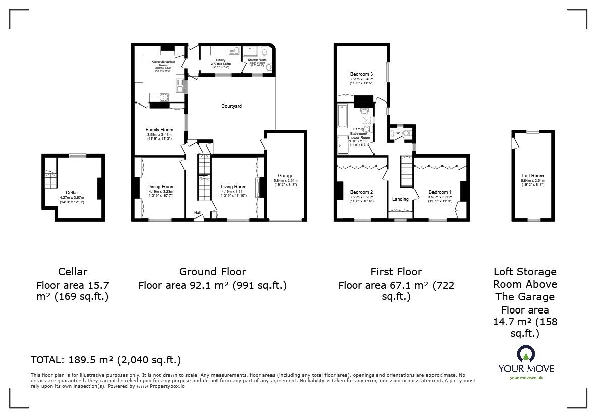 Floorplan of 3 bedroom End Terrace House for sale, Costin Street, Bedford, Bedfordshire, MK40