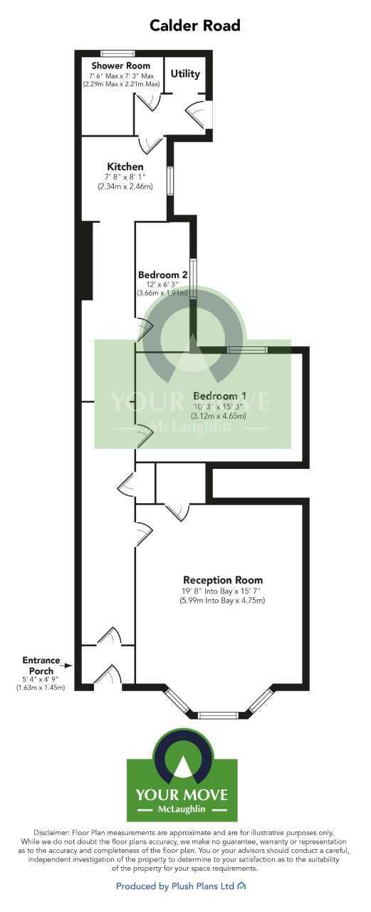 Floorplan of 2 bedroom  Flat for sale, Calder Road, Bellshill, North Lanarkshire, ML4