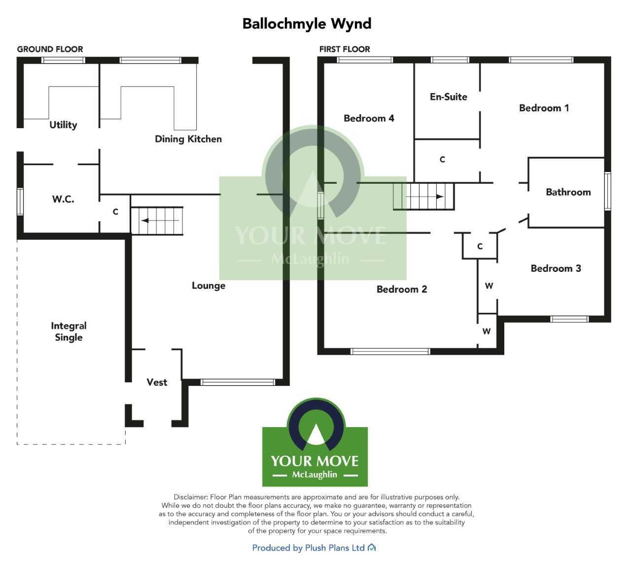 Floorplan of 4 bedroom Detached House for sale, Knowehead Place, Plains, North Lanarkshire, ML6