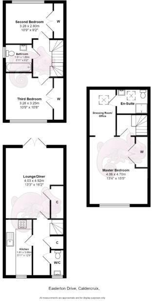 Floorplan of 3 bedroom Semi Detached House for sale, Easterton Drive, Caldercruix, Lanarkshire, ML6