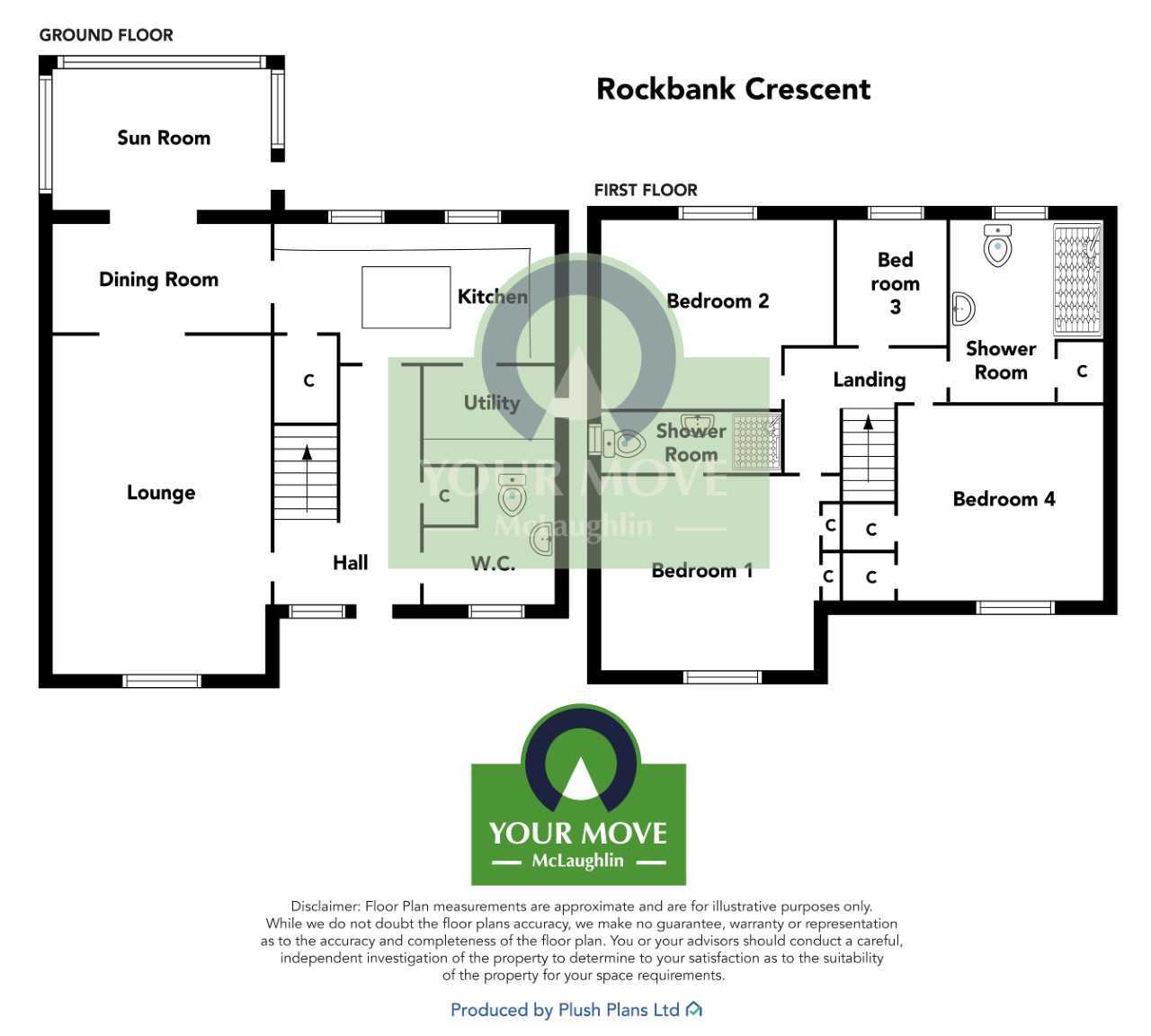 Floorplan of 4 bedroom Detached House for sale, Rockbank Crescent, Glenboig, North Lanarkshire, ML5