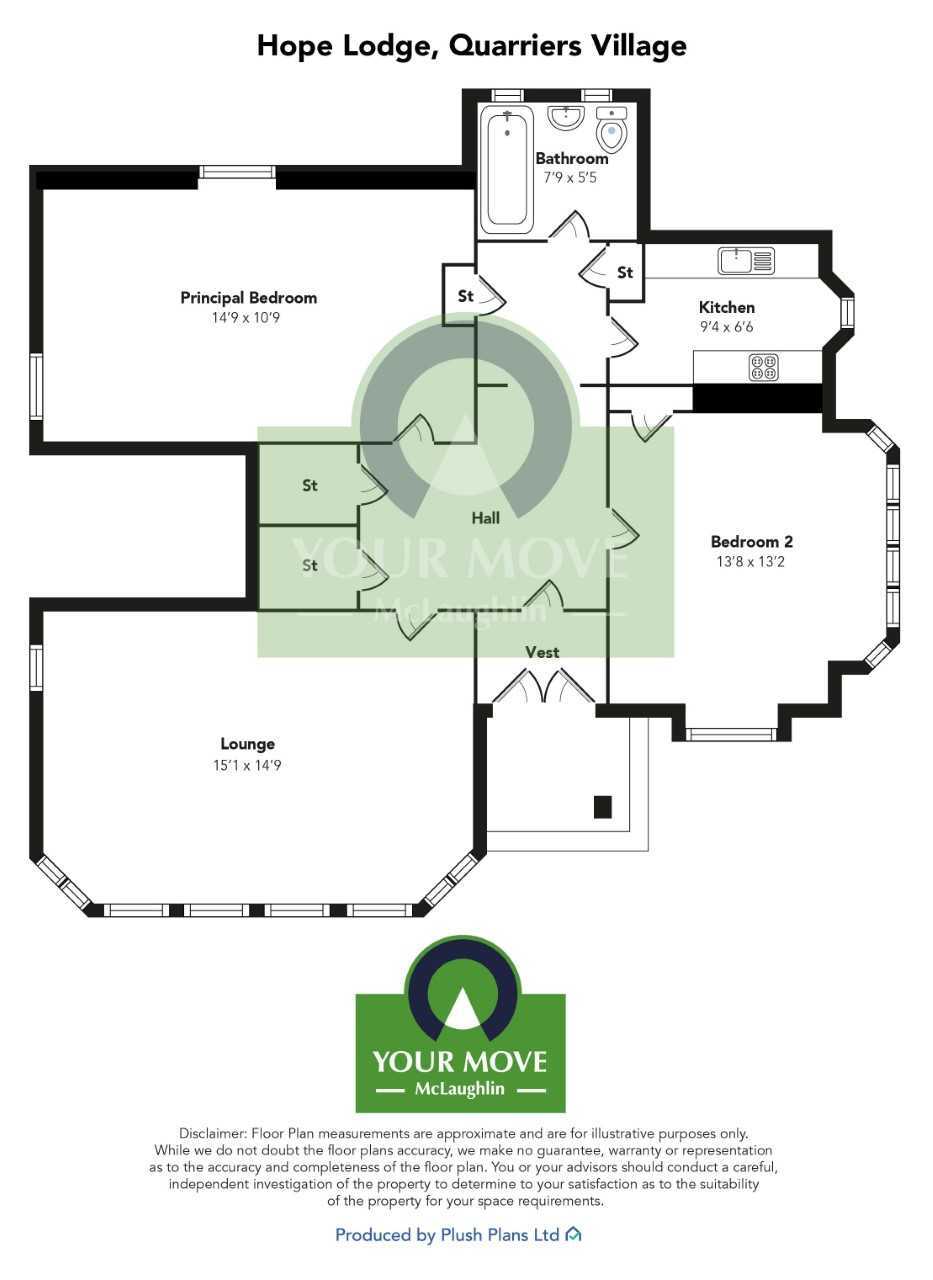 Floorplan of 2 bedroom  Flat for sale, Bridge of Weir, Inverclyde, PA11